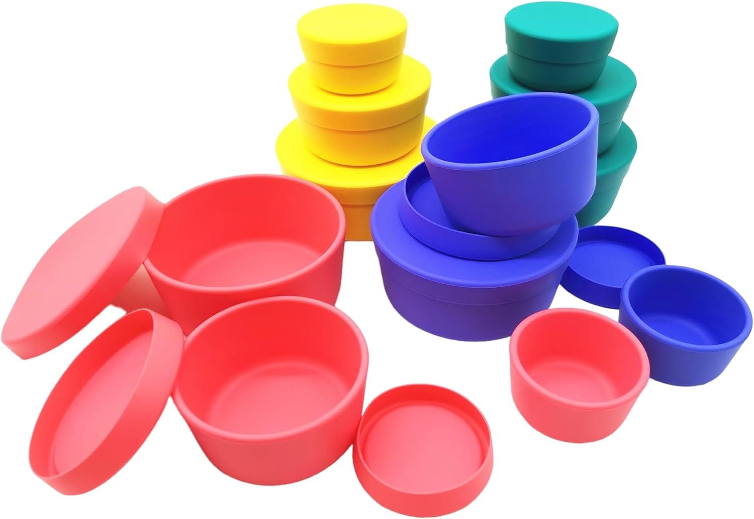 Silicone Food Storage Containers With Lids (Amber Yellow)