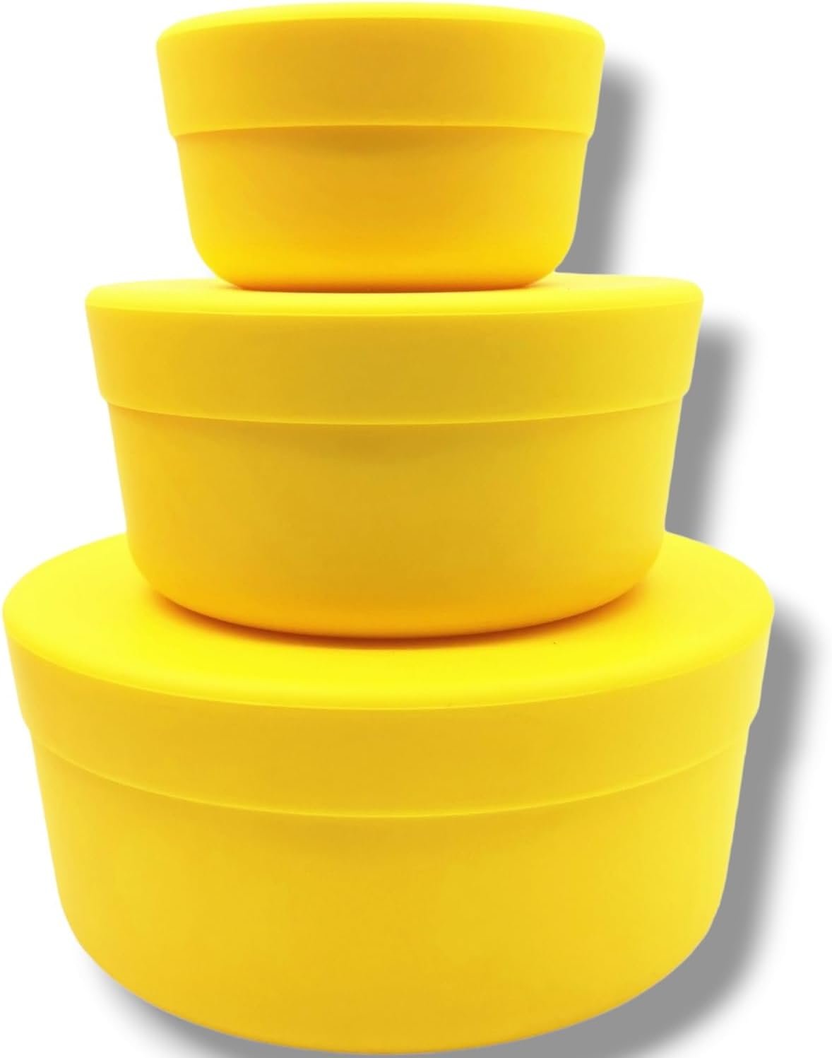 Silicone Food Storage Containers With Lids (Amber Yellow)