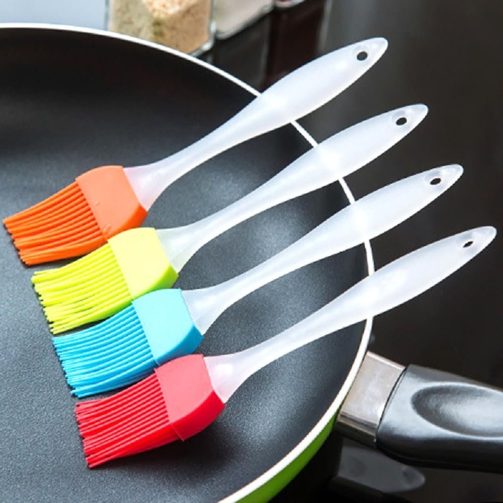 Silicone Heat Resistant Pastry Brush 4 Pcs Silicone Brushes, Basting Brush for Cooking, Pastry Brush for Baking, BBQ, Grilling, Multicolor