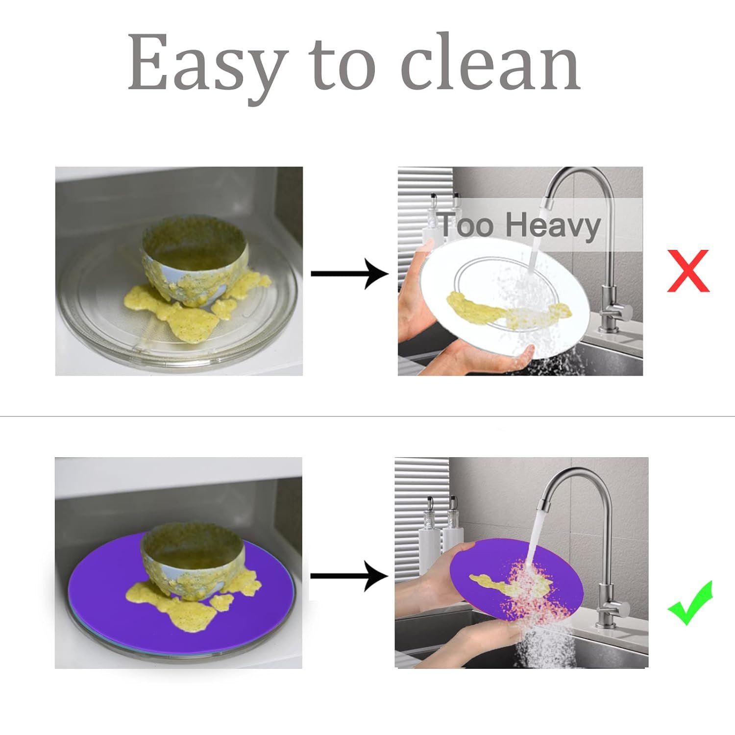 Silicone Microwave Mat 12 Inch, Non Stick Turntable Safe Baking Mat for Kitchen, BPA Free Multi Purpose Heat Resistant Oven Mat, Trivet Mat, Placemat 2 Pack(Purple) Silicone Microwave Mat 12 Inch, Non Stick Turntable Safe Baking Mat for Kitchen, BPA Free Multi Purpose Heat Resistant Oven Mat, Trivet Mat, Placemat 2 Pack(Purple)