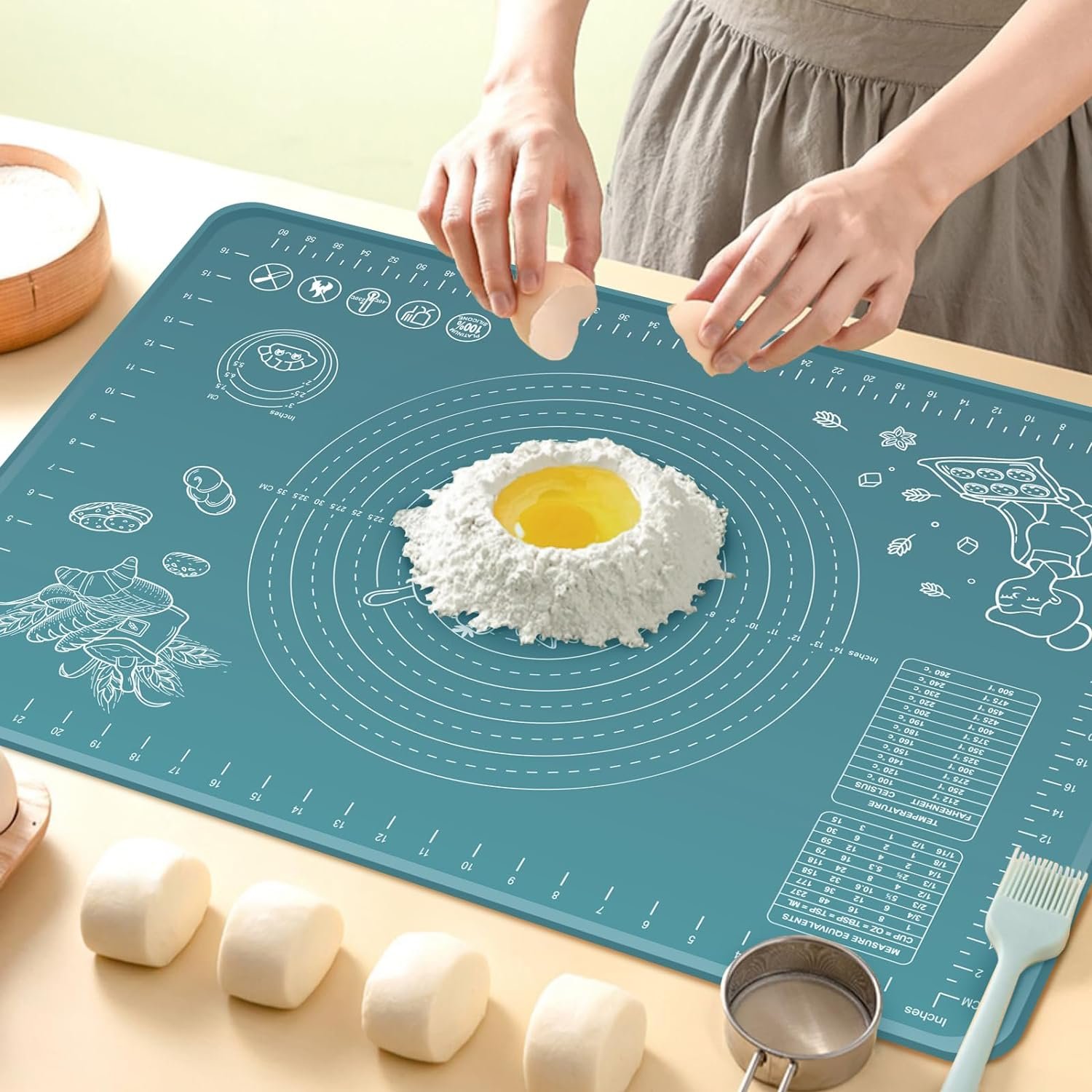 silicone-pastry-mat-extra-thick-non-stick-baking-mat-32-x-24-rolling-dough-with-measurements-non-slip-silicone-mat-knead - Cooking Appliance World