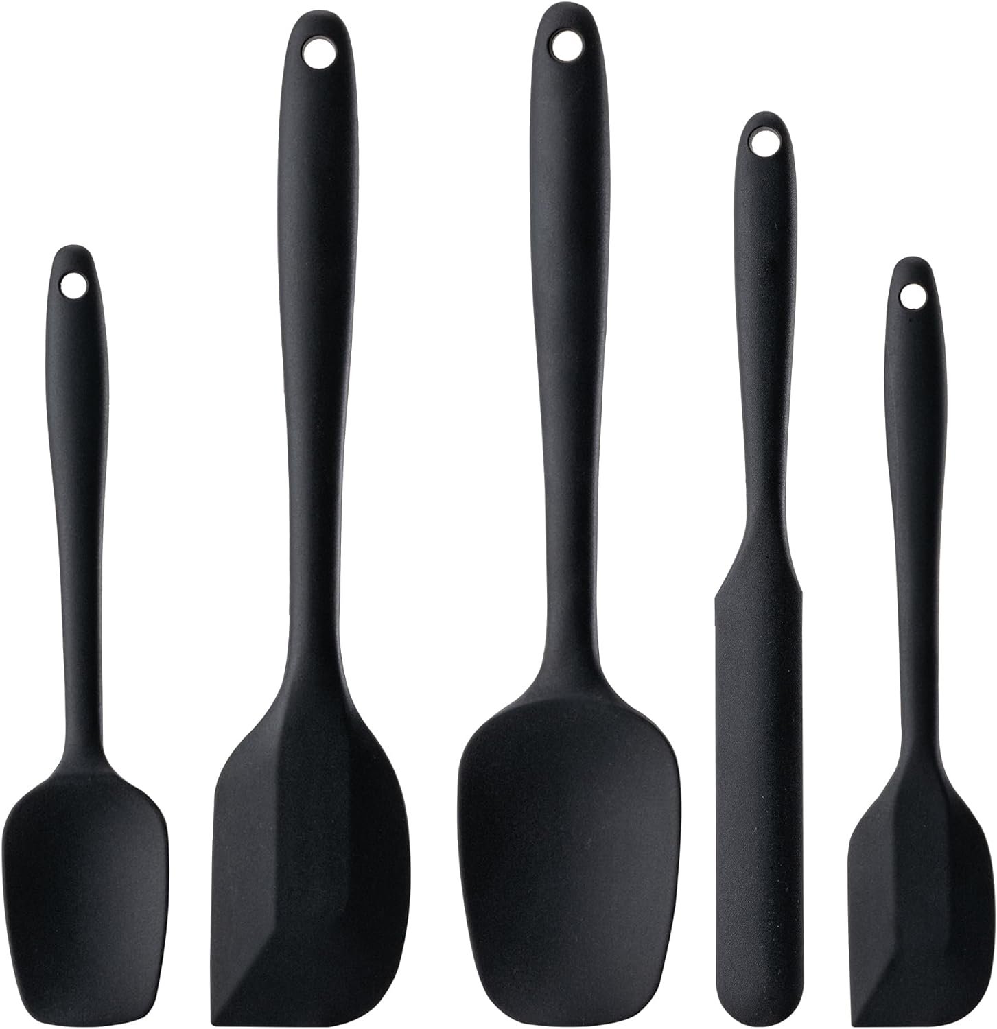 Silicone Spatula Set, 5 Piece Food Grade Rubber Spatulas for Baking, Cooking, and Mixing High Heat Resistant Non Stick Dishwasher Safe BPA-Free (Multicolor)