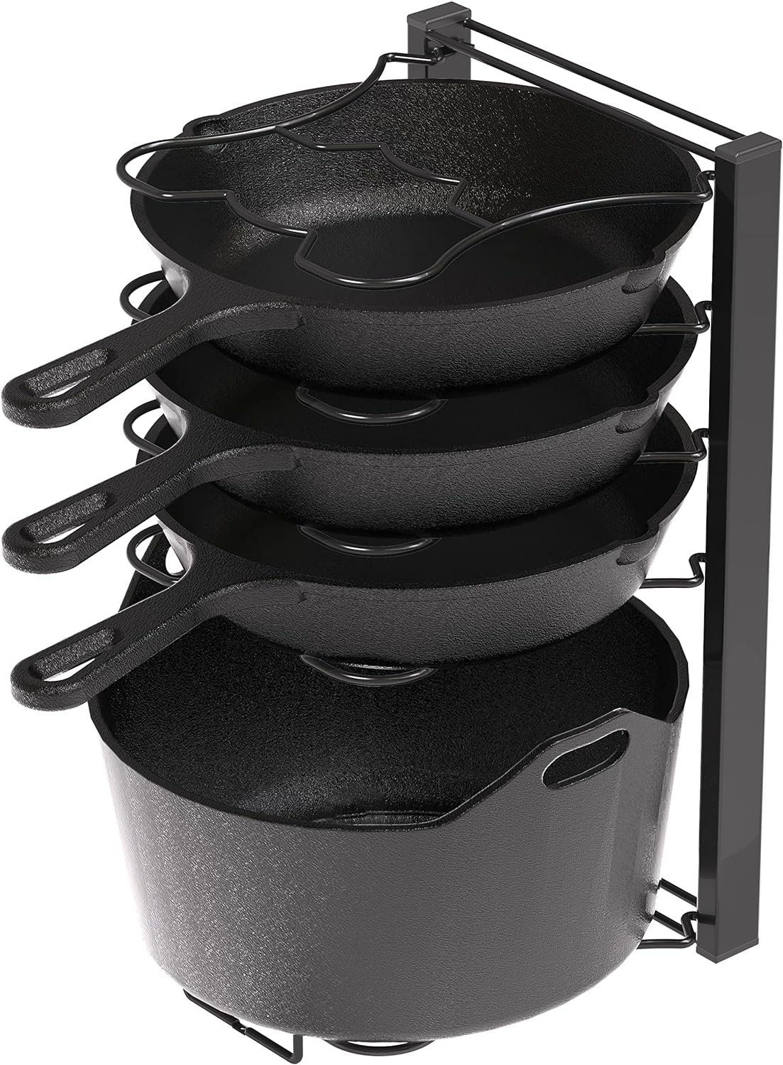 Simple Houseware 7 Adjustable Compartments Pot and Pan Organizer Rack Lid Holder, Chrome