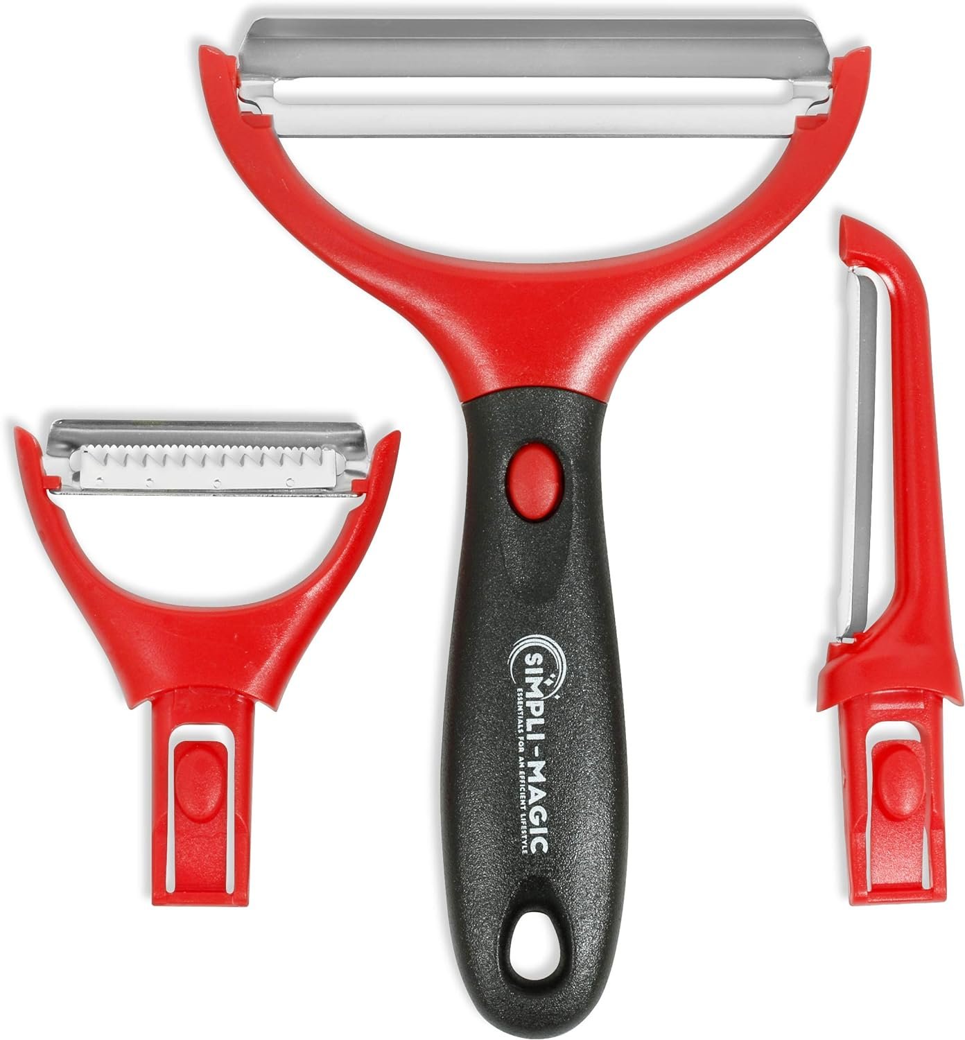 Simpli-Magic 79319 Trio Set – Julienne Vegetable Stainless Steel Cabbage Carrot Potato Multifunctional Veggie Fruit Peeler Set of 3, Large, Stainless Simpli-Magic 79319 Trio Set – Julienne Vegetable Stainless Steel Cabbage Carrot Potato Multifunctional Veggie Fruit Peeler Set of 3, Large, Stainless