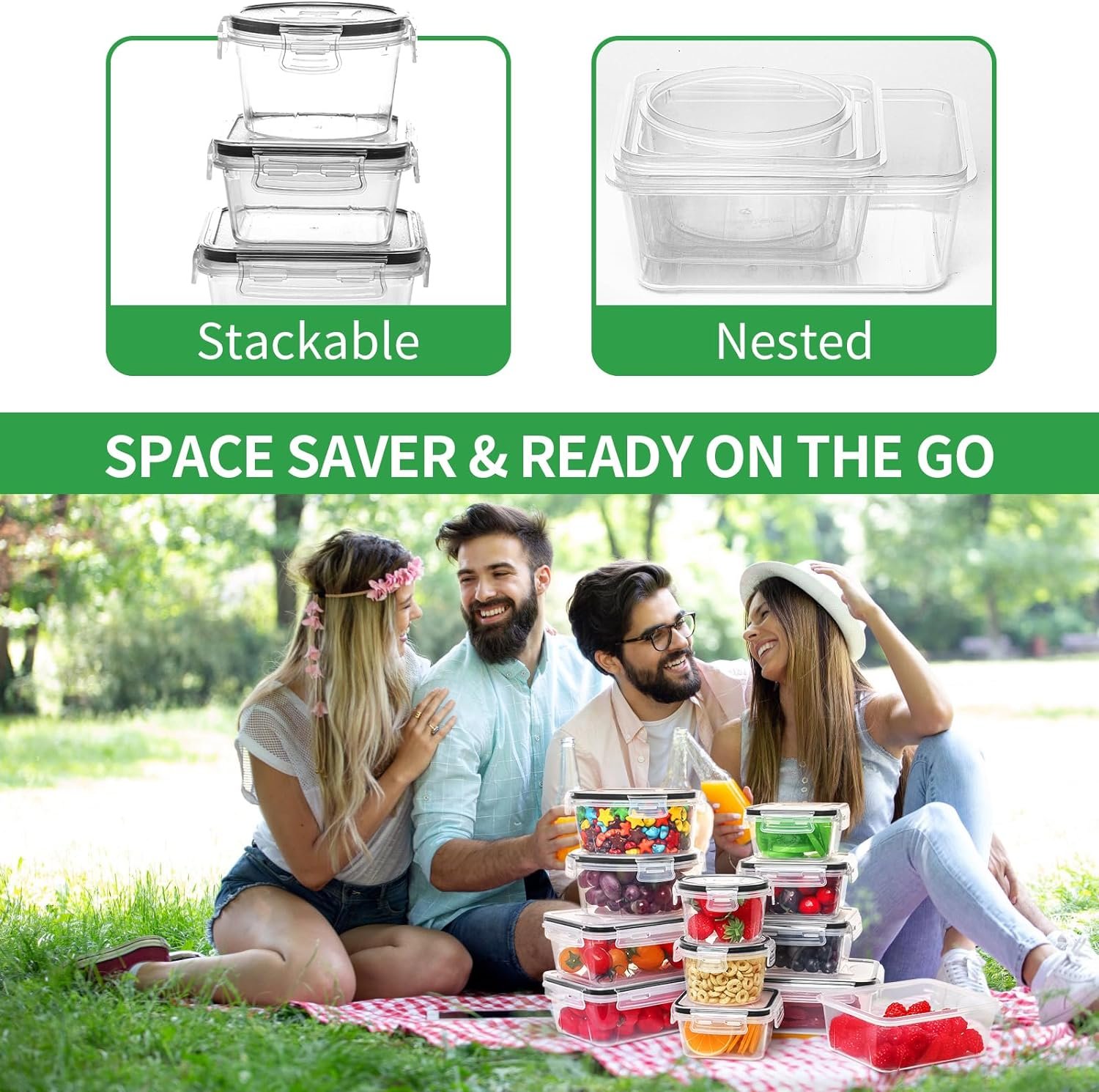 Skroam 12 Pack Airtight Food Storage Containers with Lids (6 Plastic Food Containers+6 Lids), BPA Free Kitchen Storage Containers for Pantry  Kitchen Organizer Storage, Fridge Containers, 20 Labels Skroam 12 Pack Airtight Food Storage Containers with Lids (6 Plastic Food Containers+6 Lids), BPA Free Kitchen Storage Containers for Pantry  Kitchen Organizer Storage, Fridge Containers, 20 Labels