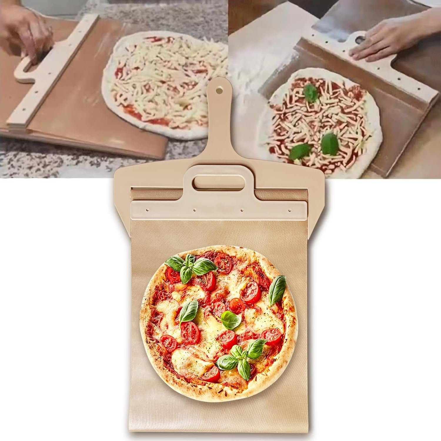 Sliding Pizza Peel,Seamless Pizza Transfers,Pala Pizza Scorrevole,Pizza Peel Shovel with Handle,Essential Pizza Oven Accessory for Indoor Outdoor Sliding Pizza Peel,Seamless Pizza Transfers,Pala Pizza Scorrevole,Pizza Peel Shovel with Handle,Essential Pizza Oven Accessory for Indoor Outdoor