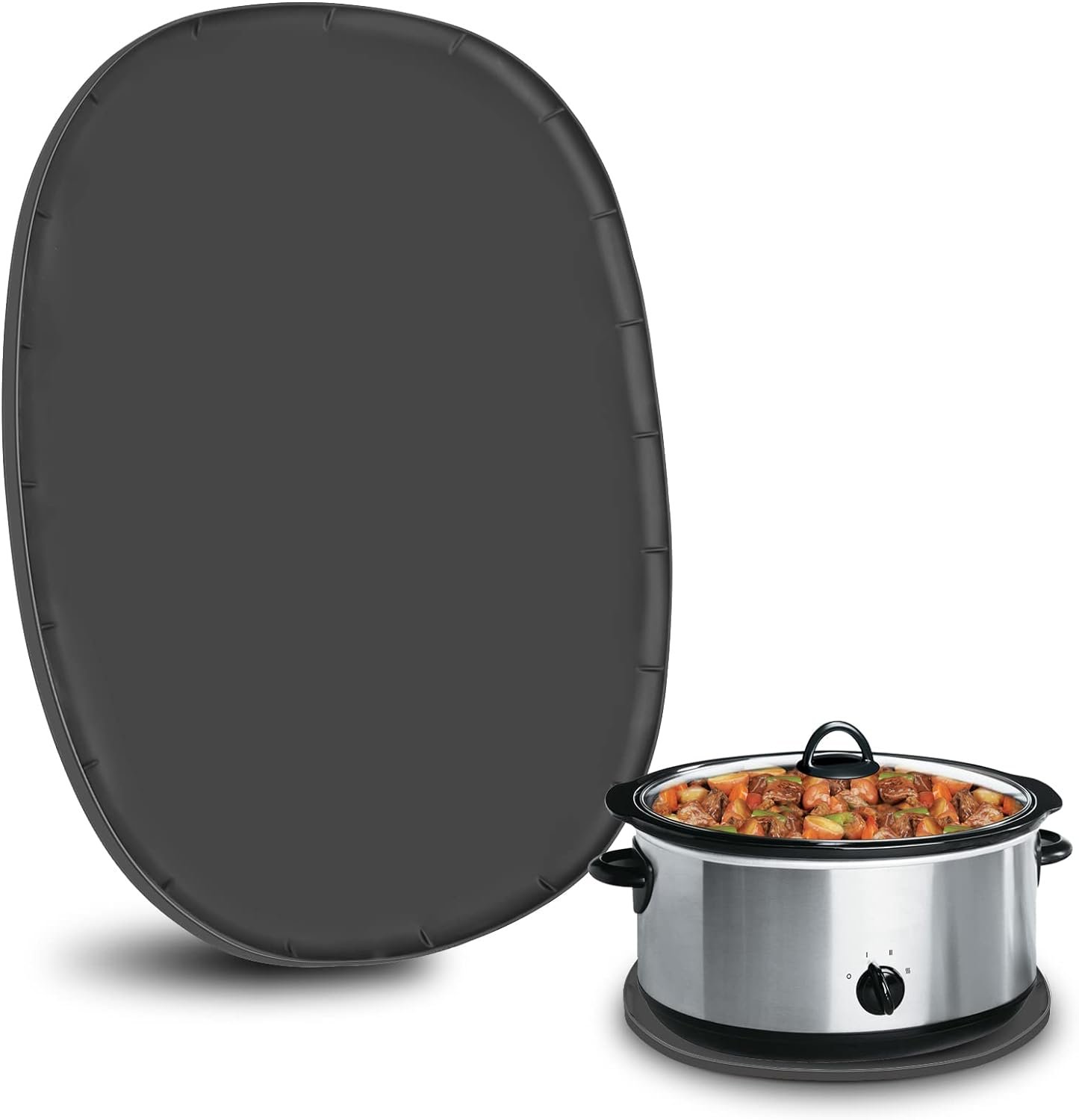 Slow Cooker Heat Resistant Mat for 6-8 Quart, Non Slip Washable Silicone Mats for Crock-Pot/Elite Gourmet/Hamilton Beach 6-8 Quart Oval Slow Cooker Kitchen, Heat Protector Pad Mat for Kitchen Counter Countertops (1 Piece)