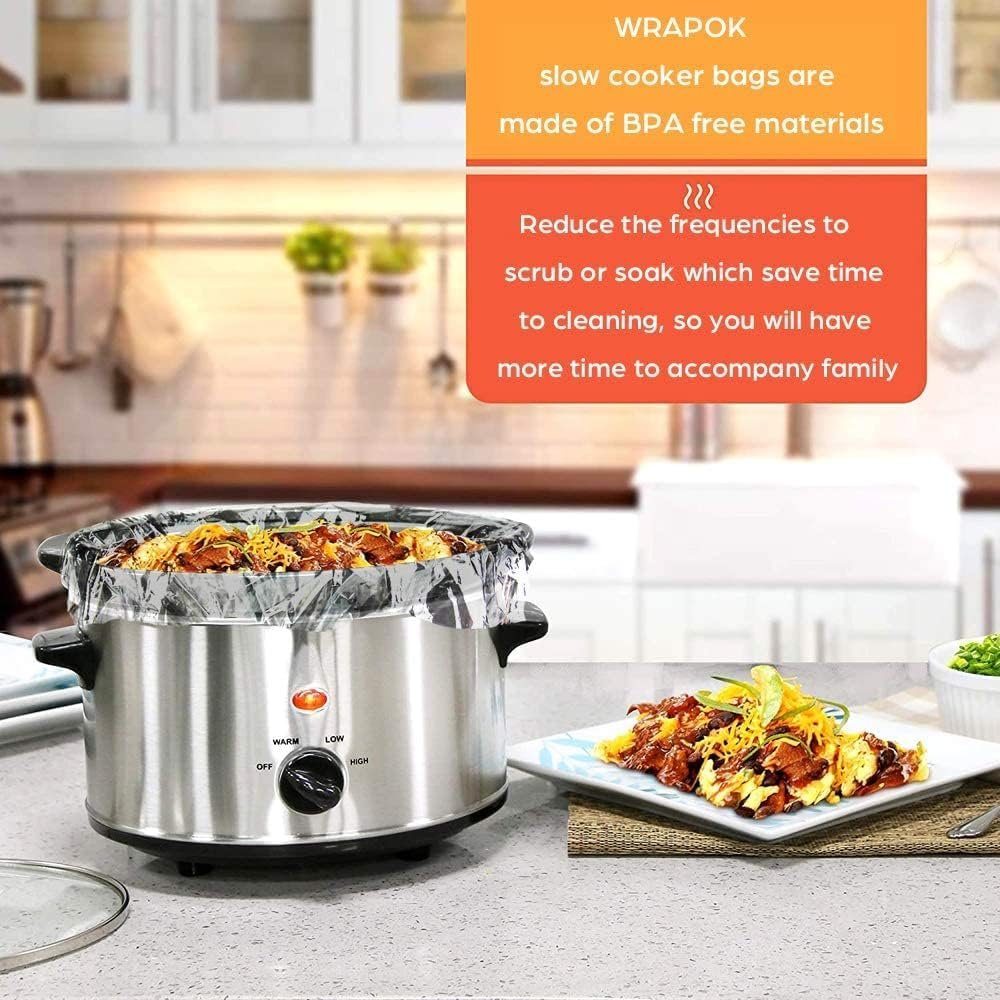 Slow Cooker Liners, Small Sizes Disposable Cooking Bag, Easy to Clean Plastic Bag,BPA Free fit 1-3 Quarts (1)