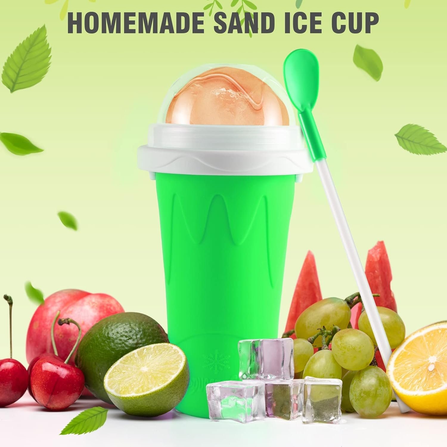 Slushie Cup slushie maker cup ，Magic Quick Frozen Smoothies Cup，Slushie Machine for Home Squeeze Slushie Cup ，diy slushie maker cup Gifts (Blue+red)