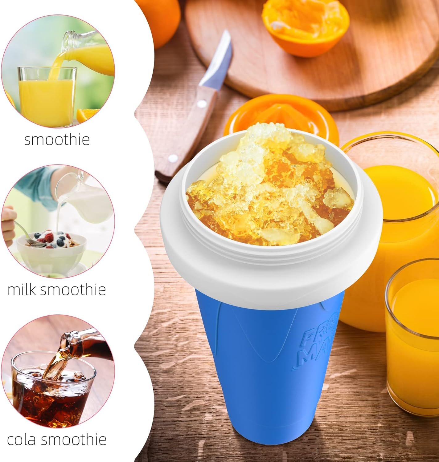 Slushy Maker Cup, Slushy Cup Tik Tok Frozen Magic Squeeze Cup Cooling Maker Cup Quick Frozen Smoothies Cup Ice Cream Maker Cup for Children Slushy Maker Cup, Slushy Cup Tik Tok Frozen Magic Squeeze Cup Cooling Maker Cup Quick Frozen Smoothies Cup Ice Cream Maker Cup for Children