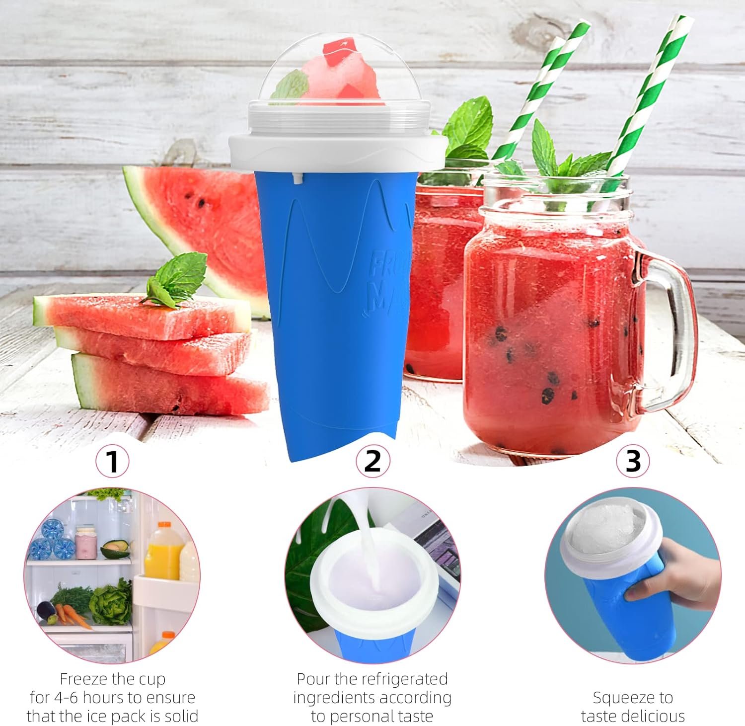 Slushy Maker Cup, Slushy Cup Tik Tok Frozen Magic Squeeze Cup Cooling Maker Cup Quick Frozen Smoothies Cup Ice Cream Maker Cup for Children Slushy Maker Cup, Slushy Cup Tik Tok Frozen Magic Squeeze Cup Cooling Maker Cup Quick Frozen Smoothies Cup Ice Cream Maker Cup for Children