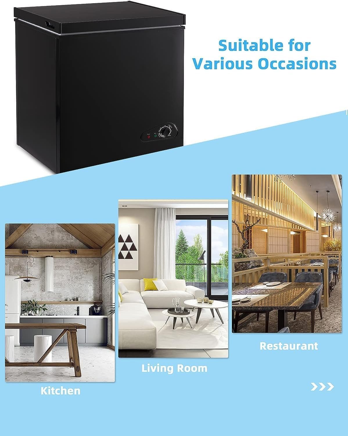 Small Freezer Chest 3.5 Cu.Ft, Mini Chest Freezer with Ultra-Low Temperature Deep Freezers, 7 Adjustable Temperature and Removable Basket for Home Kitchen Office