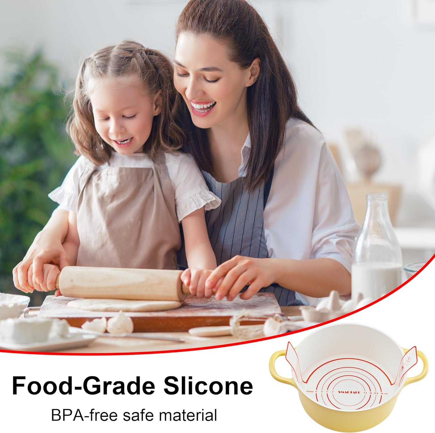 SMARTAKE 2-Pack Silicone Bread Sling for Dutch Oven, Reusable Bread Baking Mats with Long Handles, Include Spatula, Non-Stick Bread Baking Sheet Liners for Transferable Dough Pastry (Red  Black) SMARTAKE 2-Pack Silicone Bread Sling for Dutch Oven, Reusable Bread Baking Mats with Long Handles, Include Spatula, Non-Stick Bread Baking Sheet Liners for Transferable Dough Pastry (Red  Black)