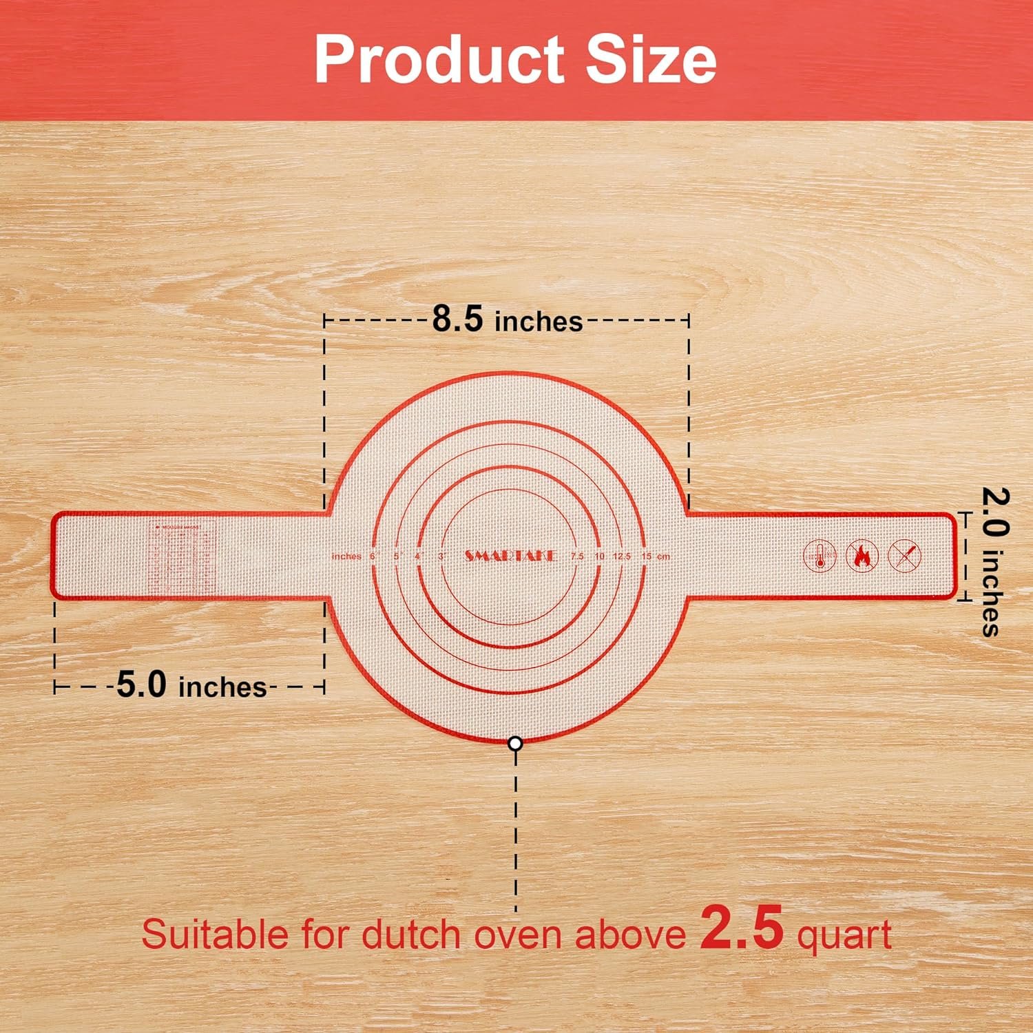 SMARTAKE 2-Pack Silicone Bread Sling for Dutch Oven, Reusable Bread Baking Mats with Long Handles, Include Spatula, Non-Stick Bread Baking Sheet Liners for Transferable Dough Pastry (Red  Black) SMARTAKE 2-Pack Silicone Bread Sling for Dutch Oven, Reusable Bread Baking Mats with Long Handles, Include Spatula, Non-Stick Bread Baking Sheet Liners for Transferable Dough Pastry (Red  Black)