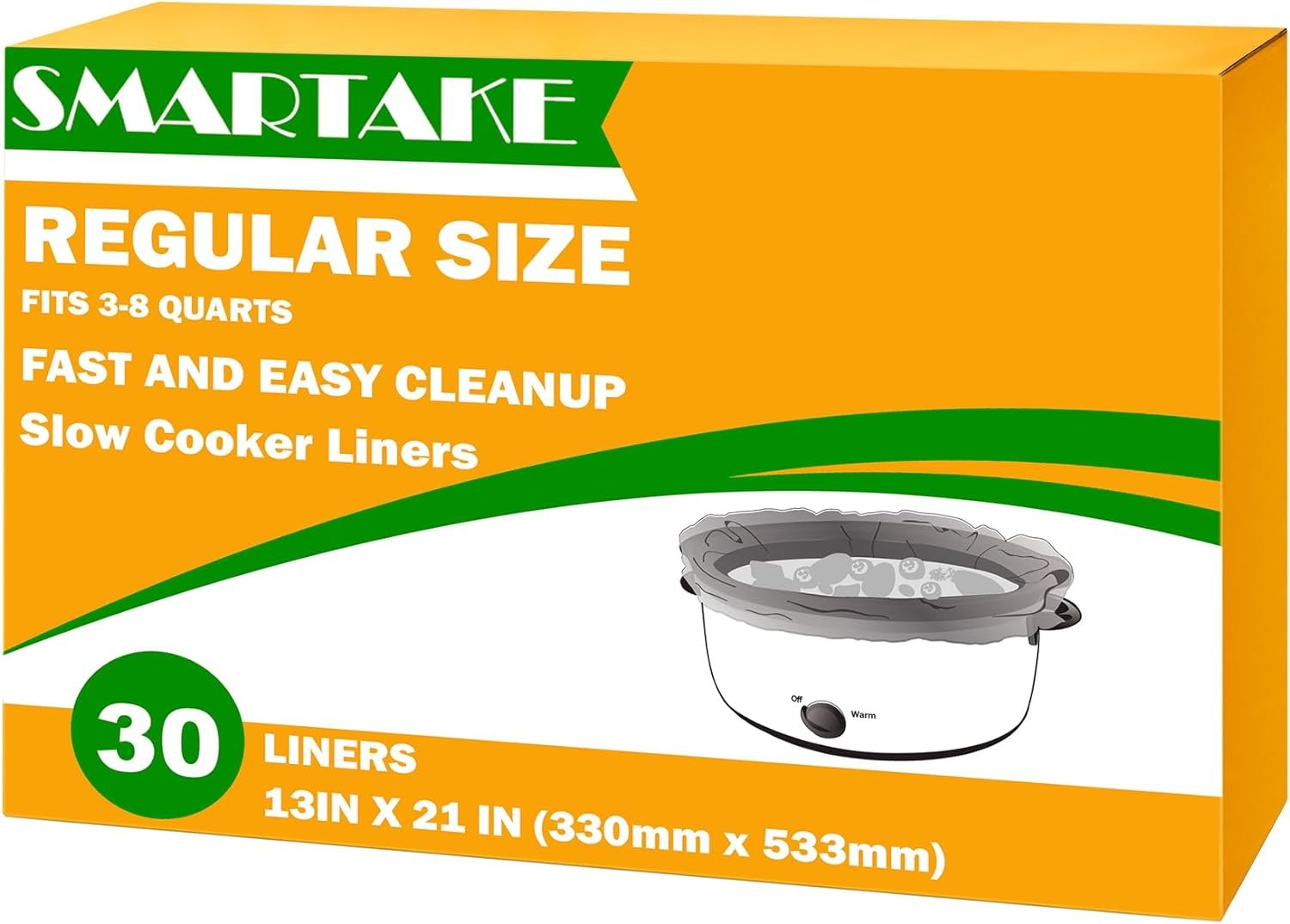 SMARTAKE Slow Cooker Liners, Crockpot Liner 13x 21 Crockpot Liners Disposable Crock Pot Bags, Fit 3QT to 8QT for Slow Cooker, Crockpot, Cooking Trays, Suitable for Oval  Round Pots, 30 Liners SMARTAKE Slow Cooker Liners, Crockpot Liner 13x 21 Crockpot Liners Disposable Crock Pot Bags, Fit 3QT to 8QT for Slow Cooker, Crockpot, Cooking Trays, Suitable for Oval  Round Pots, 30 Liners