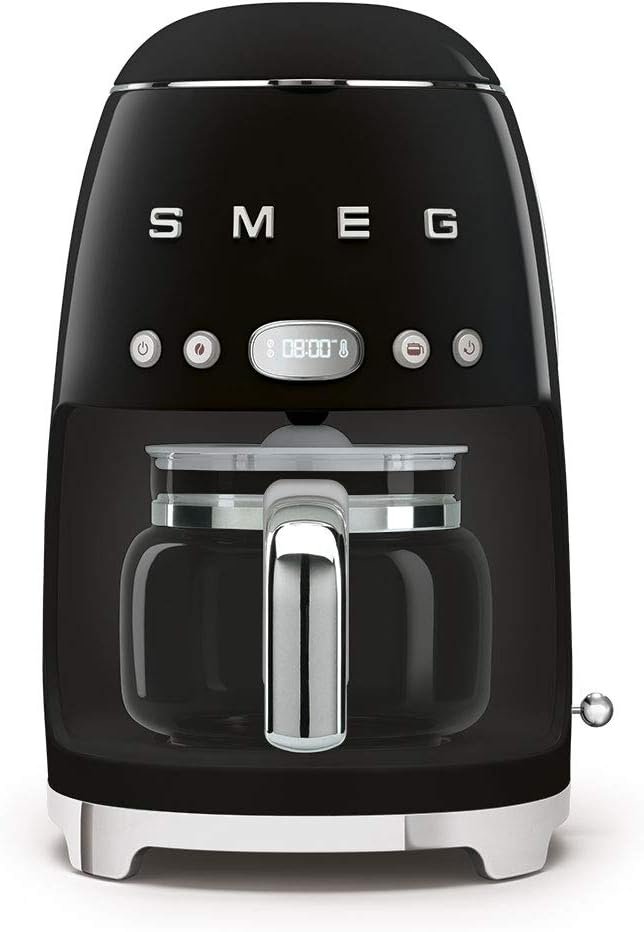Smeg 1950s Retro Style 10 Cup Programmable Coffee Maker Machine (Stainless Steel), Large