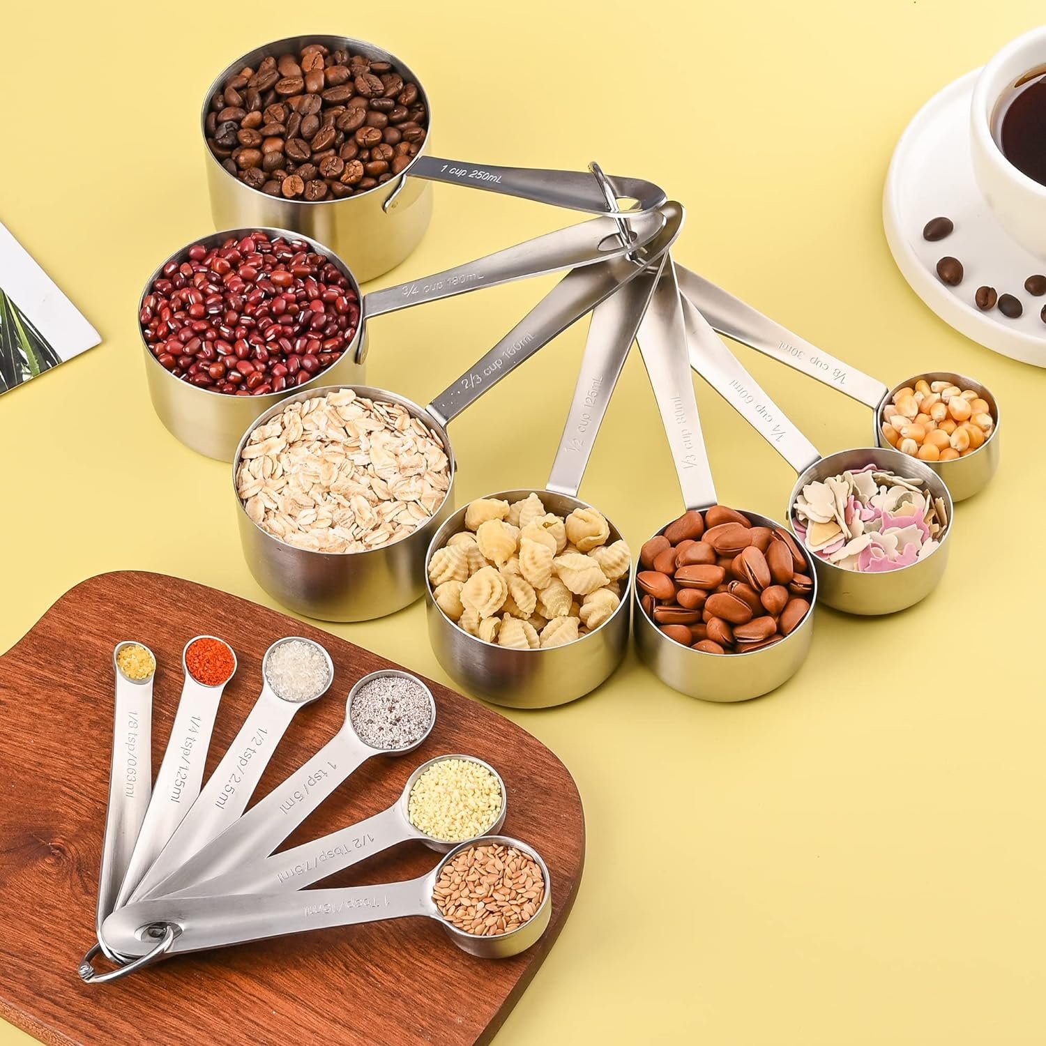 Smithcraft Measuring Cups and Spoons Set, 18/8 Measuring Cup Set, Stainless Steel Measuring Cups and Spoons, Metal Measuring Cups, 7 Kitchen Measure Cups 6 Measuring Spoons, Baking Measuring Set 13 Smithcraft Measuring Cups and Spoons Set, 18/8 Measuring Cup Set, Stainless Steel Measuring Cups and Spoons, Metal Measuring Cups, 7 Kitchen Measure Cups 6 Measuring Spoons, Baking Measuring Set 13