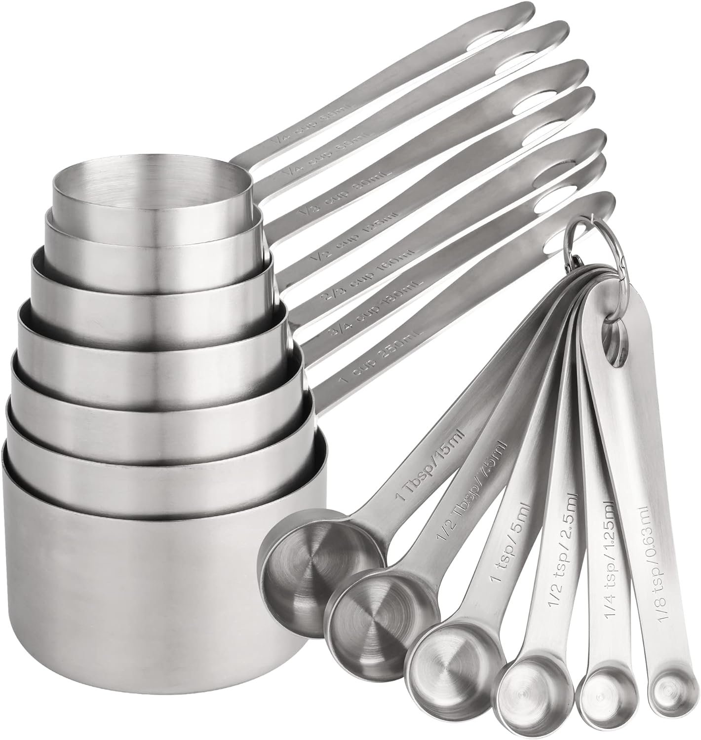 Smithcraft Measuring Cups and Spoons Set, 18/8 Measuring Cup Set, Stainless Steel Measuring Cups and Spoons, Metal Measuring Cups, 7 Kitchen Measure Cups 6 Measuring Spoons, Baking Measuring Set 13 Smithcraft Measuring Cups and Spoons Set, 18/8 Measuring Cup Set, Stainless Steel Measuring Cups and Spoons, Metal Measuring Cups, 7 Kitchen Measure Cups 6 Measuring Spoons, Baking Measuring Set 13