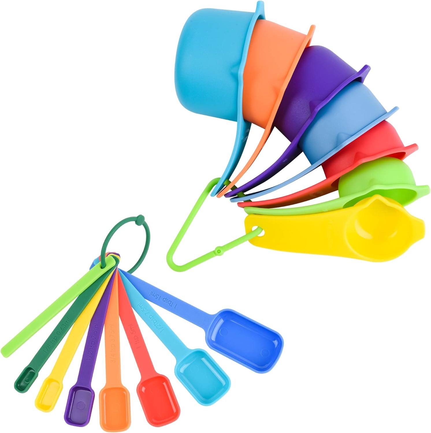 Smithcraft Measuring Cups and Spoons Set, Plastic Measuring Cup Set 15, Mixing Color Dry Measuring Cups Spoons, 7 Measuring Cups 7 Measuring Spoons, Kitchen Measure Cups Spoons for Cooking Baking Smithcraft Measuring Cups and Spoons Set, Plastic Measuring Cup Set 15, Mixing Color Dry Measuring Cups Spoons, 7 Measuring Cups 7 Measuring Spoons, Kitchen Measure Cups Spoons for Cooking Baking