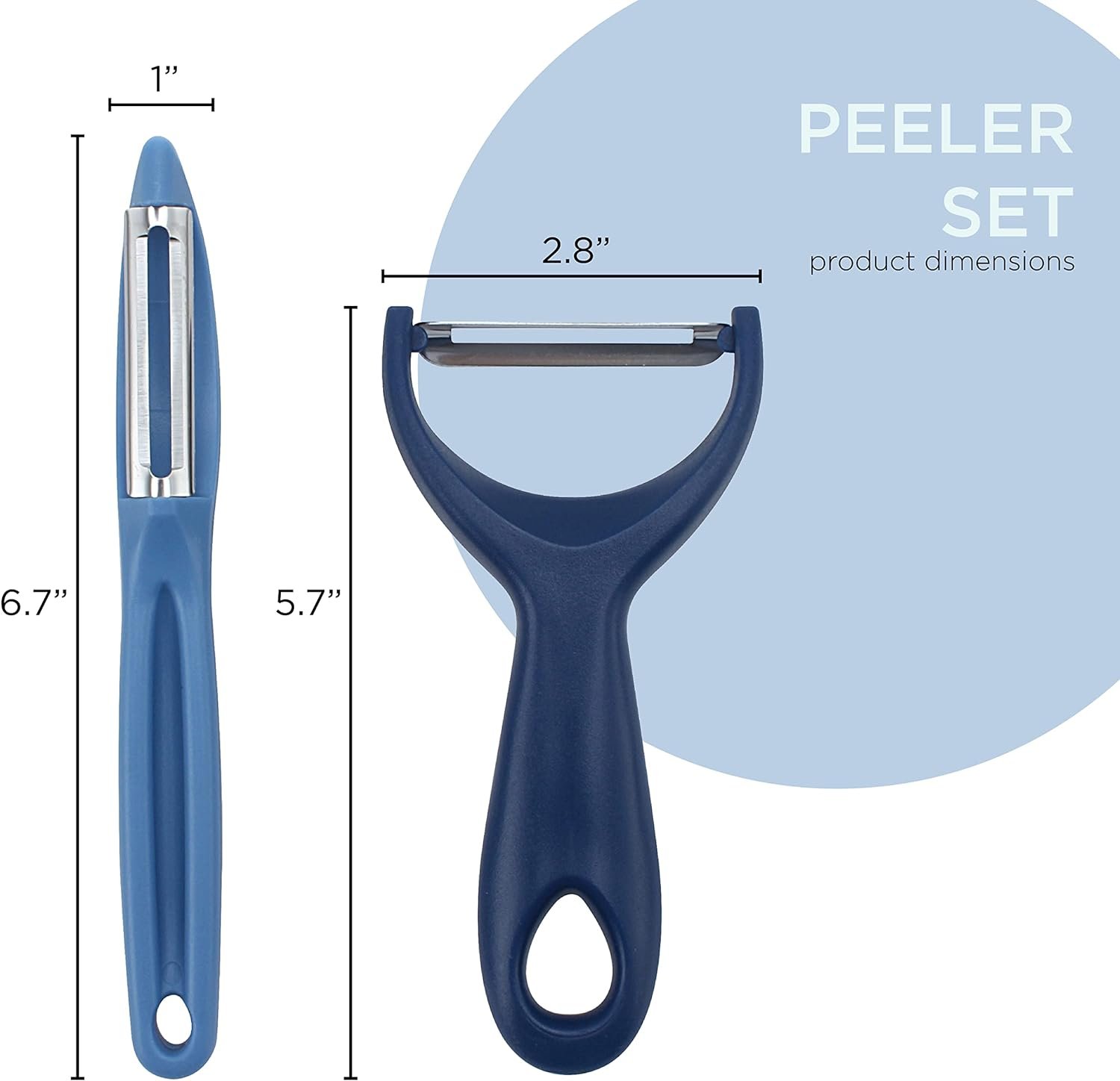 social-chef-2-piece-vegetable-peeler-set-set-of-2-stainless-steel-blade-vegetable-peelers-set-y-peeler-and-swivel-peeler - Cooking Appliance World