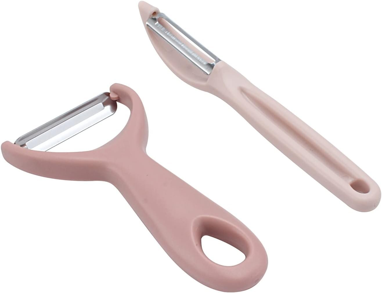 Social Chef 2-Piece Vegetable Peeler Set- Set of 2 Stainless Steel Blade Vegetable Peelers Set - Y Peeler and Swivel Peeler for Peeling Potatoes, Vegetables and Fruits (Pink) Social Chef 2-Piece Vegetable Peeler Set- Set of 2 Stainless Steel Blade Vegetable Peelers Set - Y Peeler and Swivel Peeler for Peeling Potatoes, Vegetables and Fruits (Pink)