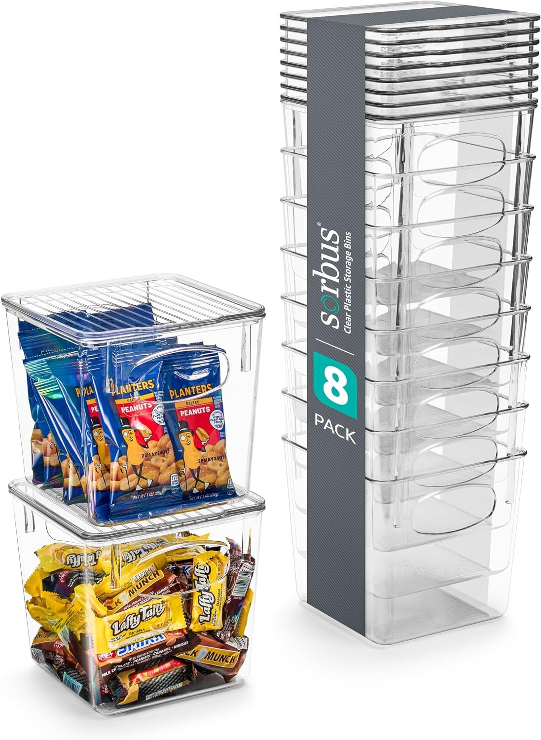 Sorbus Small Plastic Storage Bins - for Kitchen Organization, Pantry Organizers and Storage, Fridge Organizer, Cabinet Organizer, Refrigerator Organizer Bins - Clear Storage Bins (8 Pack) Sorbus Small Plastic Storage Bins - for Kitchen Organization, Pantry Organizers and Storage, Fridge Organizer, Cabinet Organizer, Refrigerator Organizer Bins - Clear Storage Bins (8 Pack)