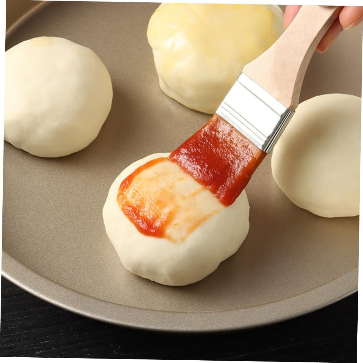 Sosoport 2pcs Bbq Dip Brush Cooking Brush for Oil and Sauce Grilling Grate Oil Brush Nylon Grill Brush Household Oil Brush Oil Brush for Cooking Puff Pastry Wooden Handle Portable Marinade