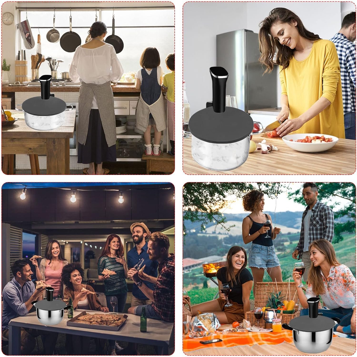 Sous Vacuum and Vide Lid Cooking Sous Vacuum and Vide Cooker Fits Up to 10.5 Pot, Prevent Water Evaporation and Retain Flavor for Stock