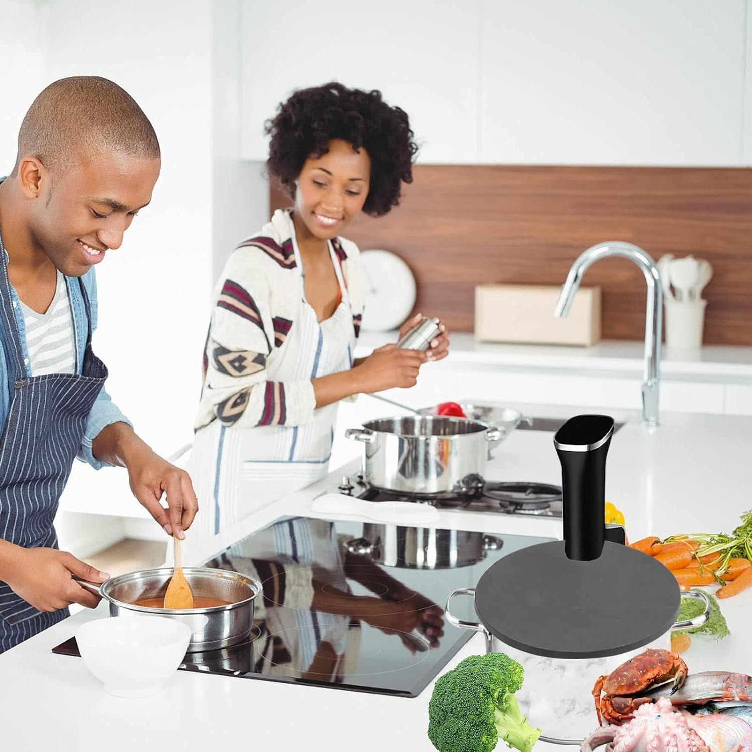 Sous Vacuum and Vide Lid Cooking Sous Vacuum and Vide Cooker Fits Up to 10.5 Pot, Prevent Water Evaporation and Retain Flavor for Stock
