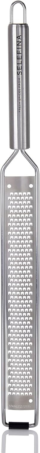 Spices: Rasp-Style Grater/Zester: for Nutmeg, Lemon, Garlic, Chocolate, Fruits, Vegetables and Ginger. Stainless Steel Grater, 16 inches