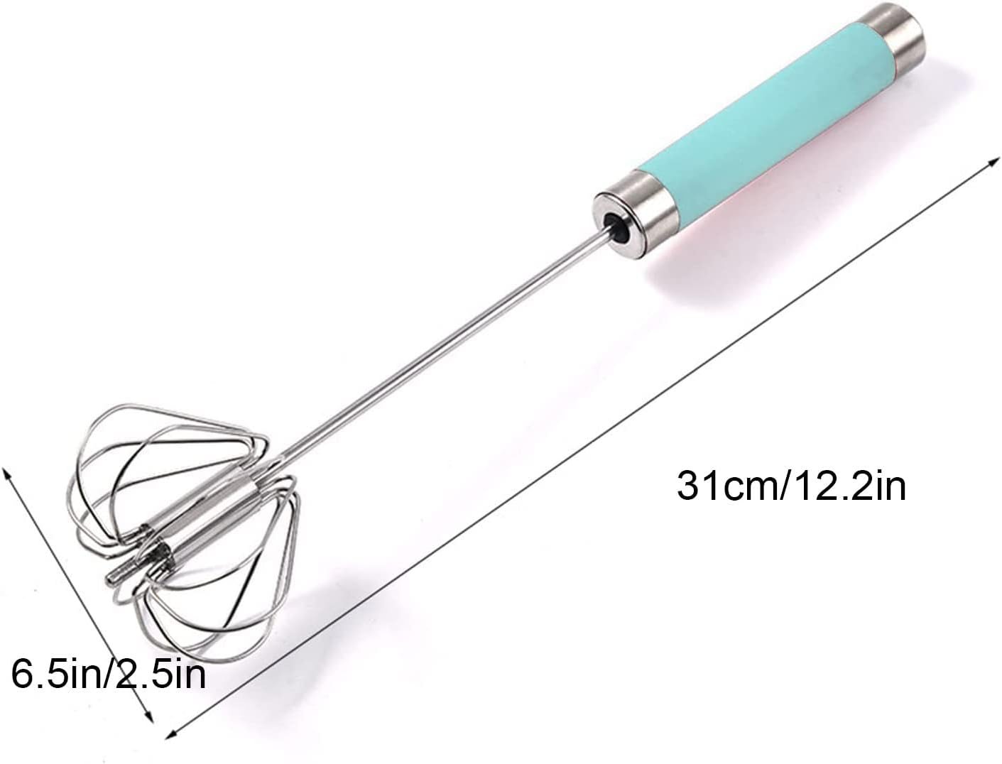 Stainless Steel Semi-automatic Egg Whisk - 3PCS Hand Push Rotary Whisk Blender