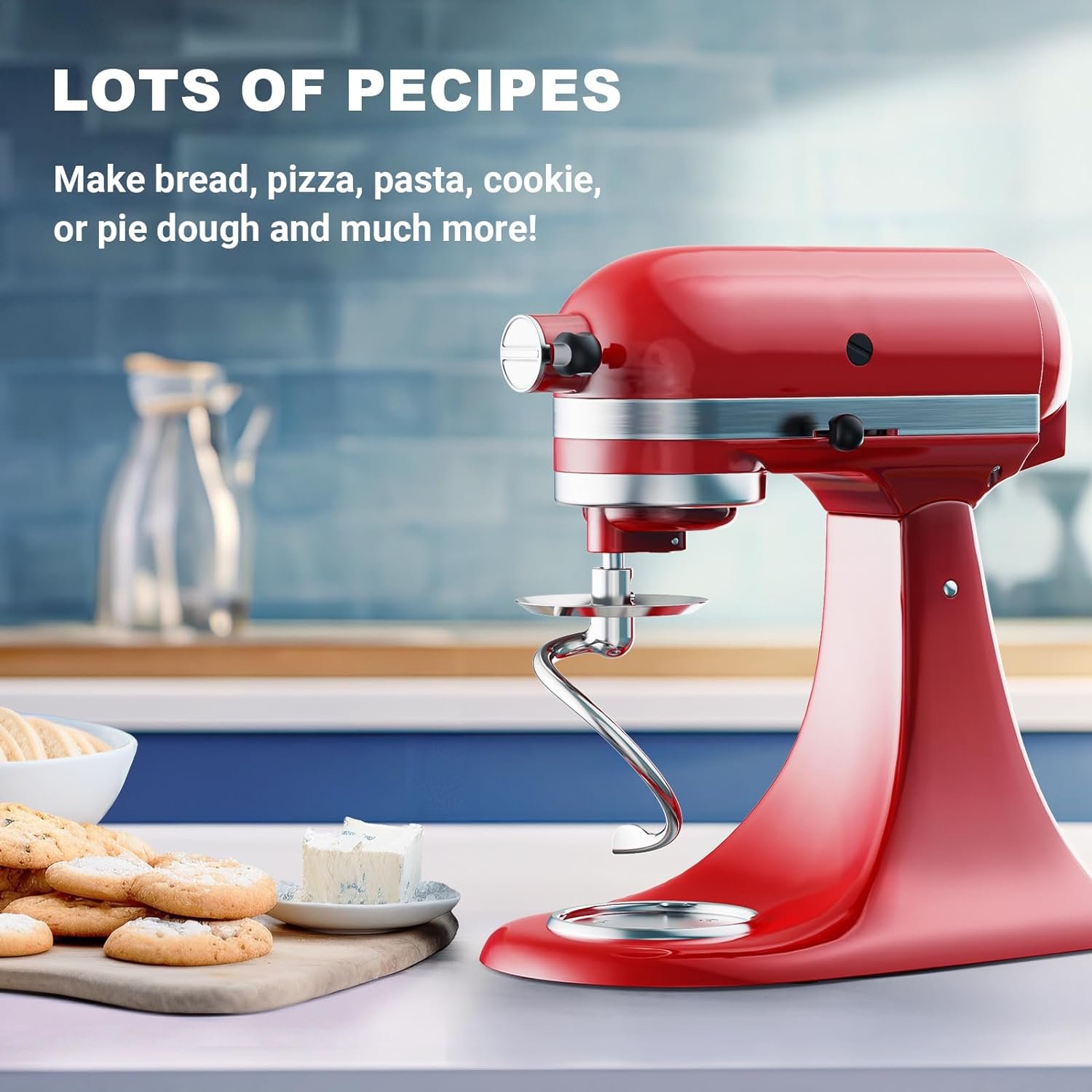 Stainless Steel Spiral Dough Hook for Kitchenaid Stand Mixer, 4.5 Qt - 5 Qt Tilt-Head Stand Mixer Attachments for Kitchenaid Dough Hook - Dishwasher Safe by Cofun Stainless Steel Spiral Dough Hook for Kitchenaid Stand Mixer, 4.5 Qt - 5 Qt Tilt-Head Stand Mixer Attachments for Kitchenaid Dough Hook - Dishwasher Safe by Cofun