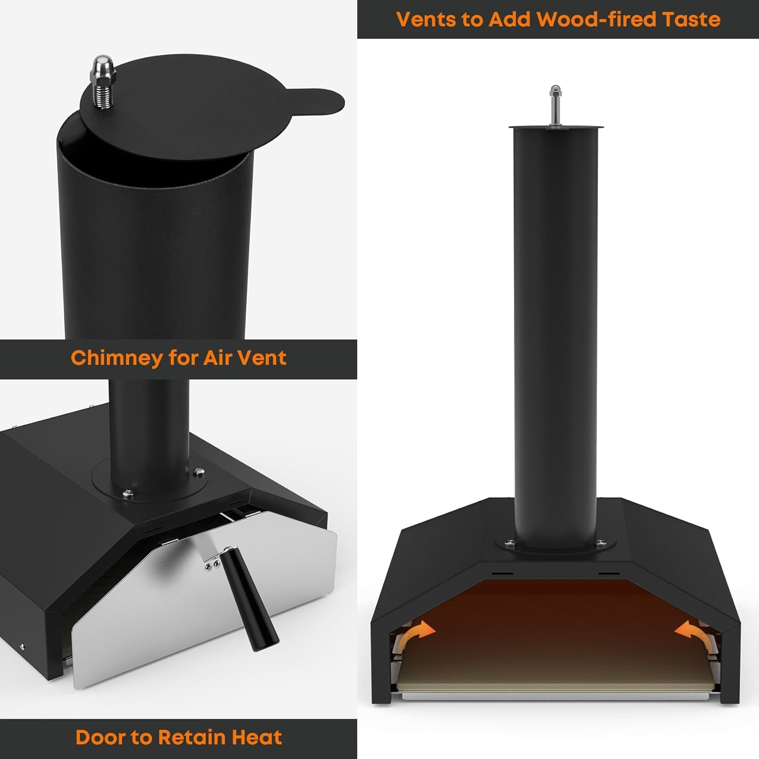 Stanbroil 14 Inch Pizza Oven Box Fits Wood Burning Stove, Stove/Grill Top Pizza Maker with Pizza Stone