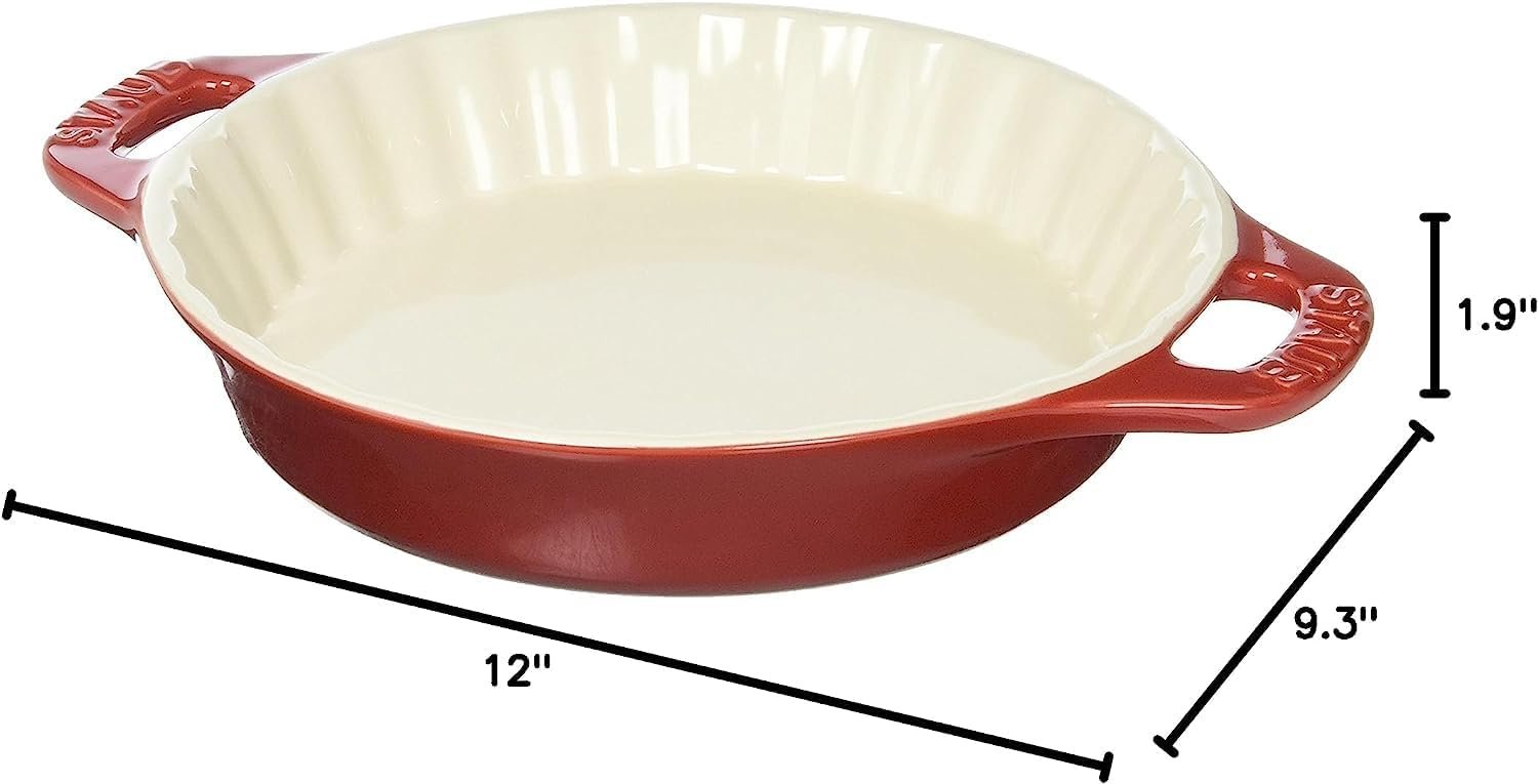 STAUB Ceramics Bakeware-Pie-Pans Dish, 9-inch, Cherry STAUB Ceramics Bakeware-Pie-Pans Dish, 9-inch, Cherry