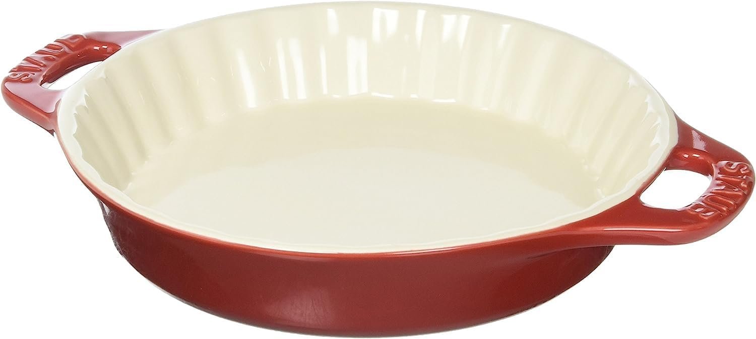 STAUB Ceramics Bakeware-Pie-Pans Dish, 9-inch, Cherry STAUB Ceramics Bakeware-Pie-Pans Dish, 9-inch, Cherry