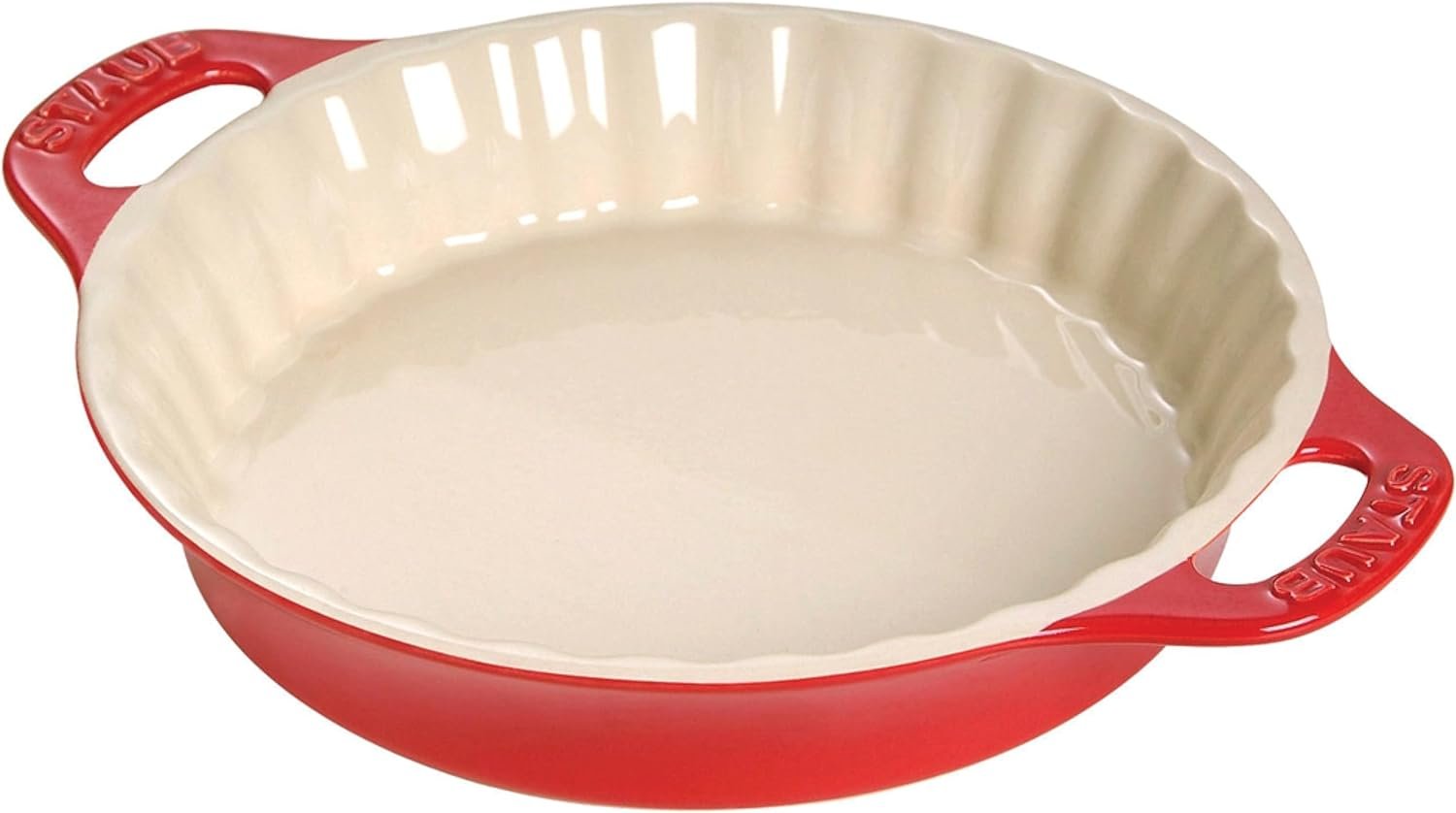 STAUB Ceramics Bakeware-Pie-Pans Dish, 9-inch, Cherry STAUB Ceramics Bakeware-Pie-Pans Dish, 9-inch, Cherry