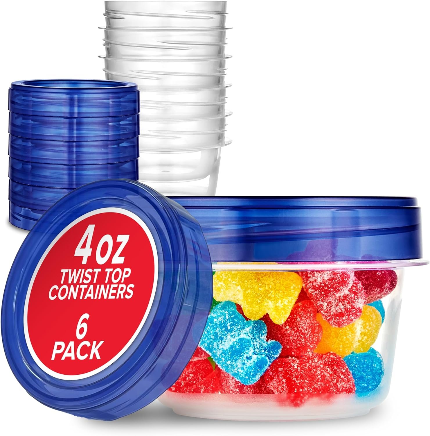 Stock Your Home 16oz Plastic Containers with Twist Top Lids (10 Pack), 2 Cup Freezer Containers with Lids for Leftover Food, Airtight Reusable Soup Containers with Lids, Microwave and Dishwasher Safe