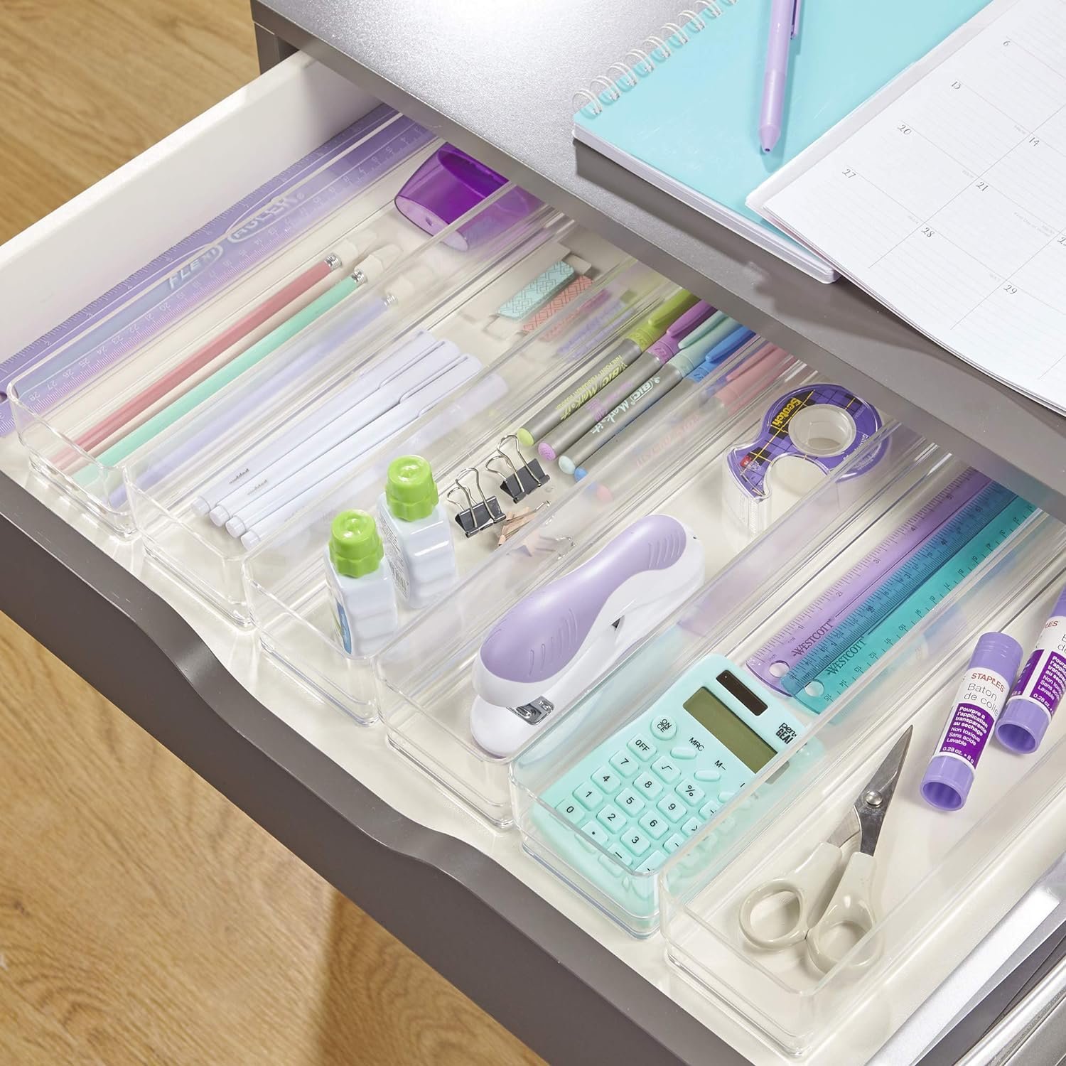 STORi SimpleSort 6-Piece Stackable Clear Drawer Organizer Set | 3 x 3 x 2 Square Trays | Small Makeup Vanity Storage Bins and Office Desk Drawer Dividers | Made in USA STORi SimpleSort 6-Piece Stackable Clear Drawer Organizer Set | 3 x 3 x 2 Square Trays | Small Makeup Vanity Storage Bins and Office Desk Drawer Dividers | Made in USA
