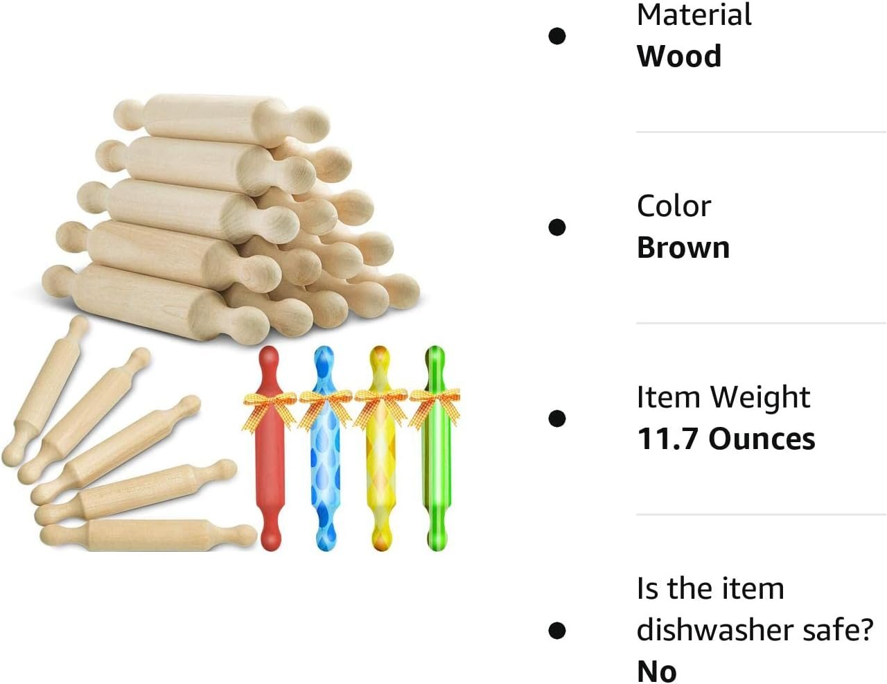 Suclain Wooden Mini Rolling Pin Long Kitchen Baking Small Dough Rolling Pin for Children Fondant Pastry Pizza Crafting and Imaginative Play for Halloween and Christmas Presents (15 Pieces,7 Inches) Suclain Wooden Mini Rolling Pin Long Kitchen Baking Small Dough Rolling Pin for Children Fondant Pastry Pizza Crafting and Imaginative Play for Halloween and Christmas Presents (15 Pieces,7 Inches)