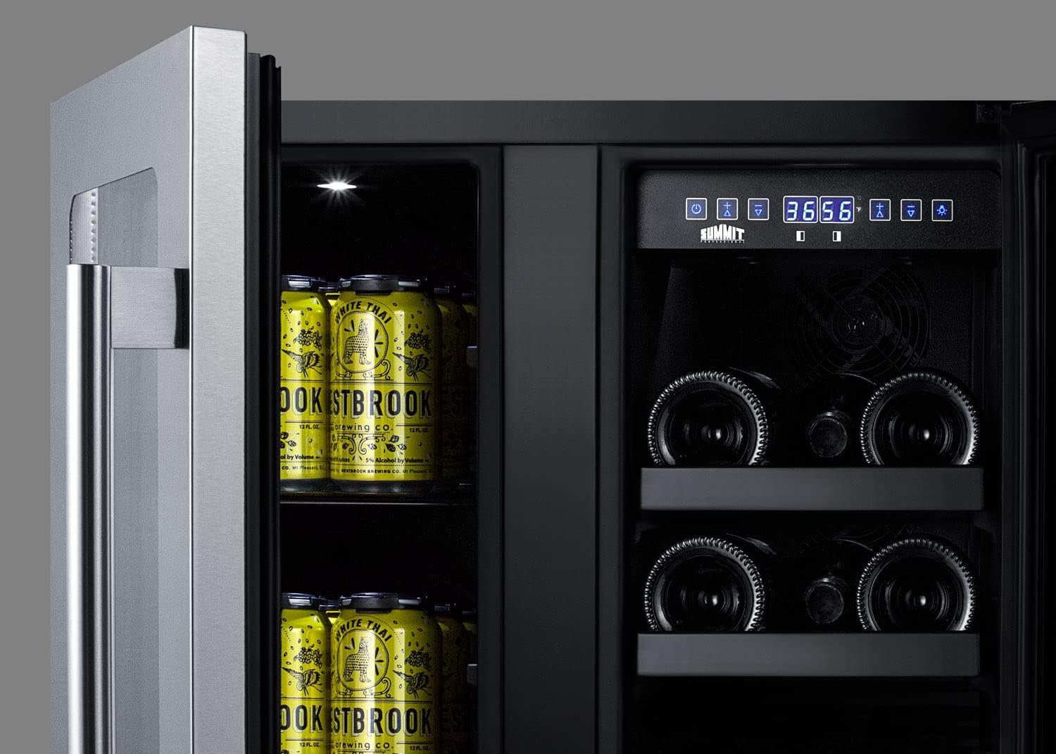 Summit ALFD24WBV 24 ADA Compliant Dual Zone Beverage Center with 4.6 cu. ft. Capacity Digital Thermostats LED Lighting and Automatic Defrost in Stainless Steel Summit ALFD24WBV 24 ADA Compliant Dual Zone Beverage Center with 4.6 cu. ft. Capacity Digital Thermostats LED Lighting and Automatic Defrost in Stainless Steel