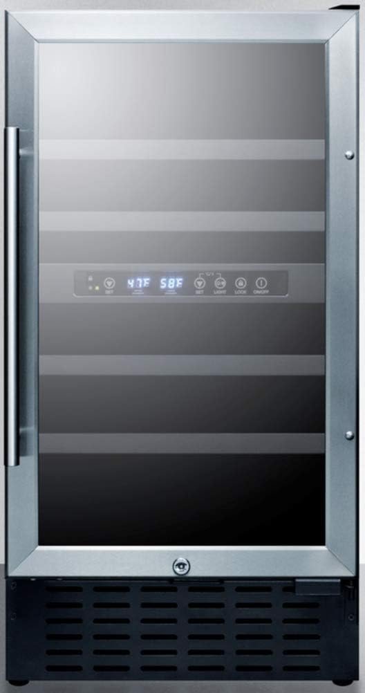 Summit Appliance SWC182ZADA 18 in. Wide Built-in Undercounter Wine Cooler44; Black Summit Appliance SWC182ZADA 18 in. Wide Built-in Undercounter Wine Cooler44; Black