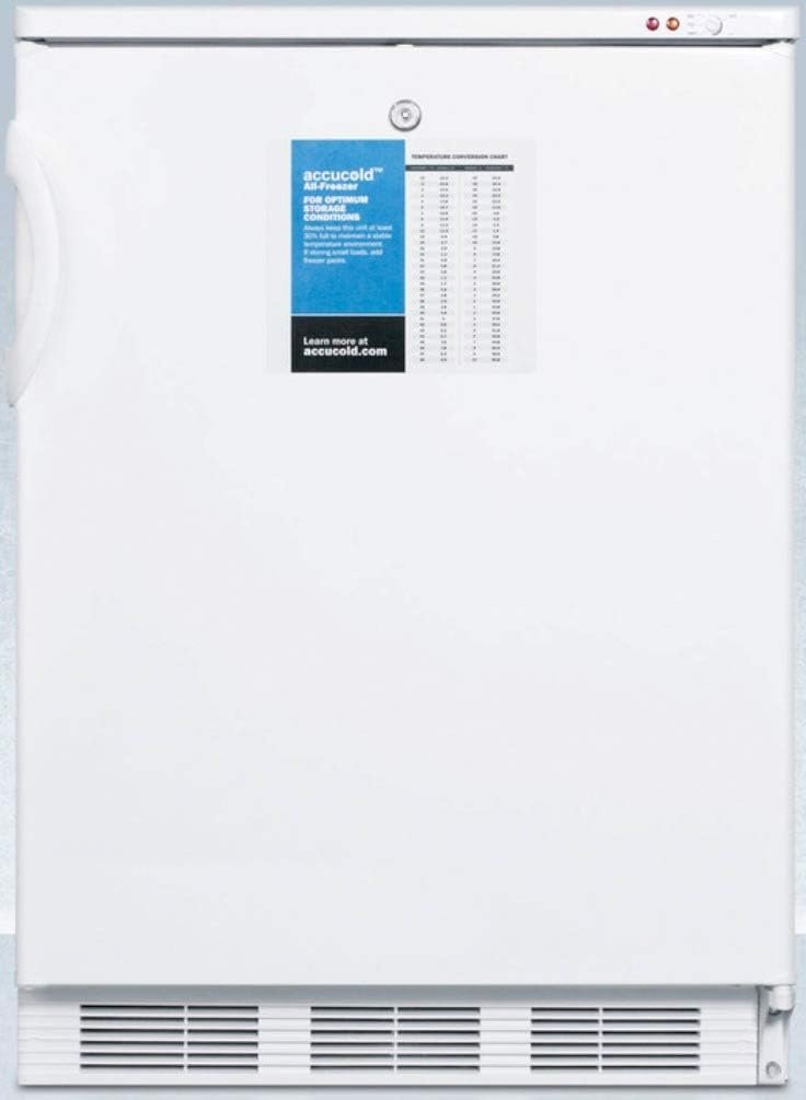 Summit Appliance VT65MLPRO 24 Wide -25ºC All-Freezer for Freestanding Use with Manual Defrost, Pull-out Drawers, Adjustable Thermostat, Lock and Probe Hole for User-Installed Monitor