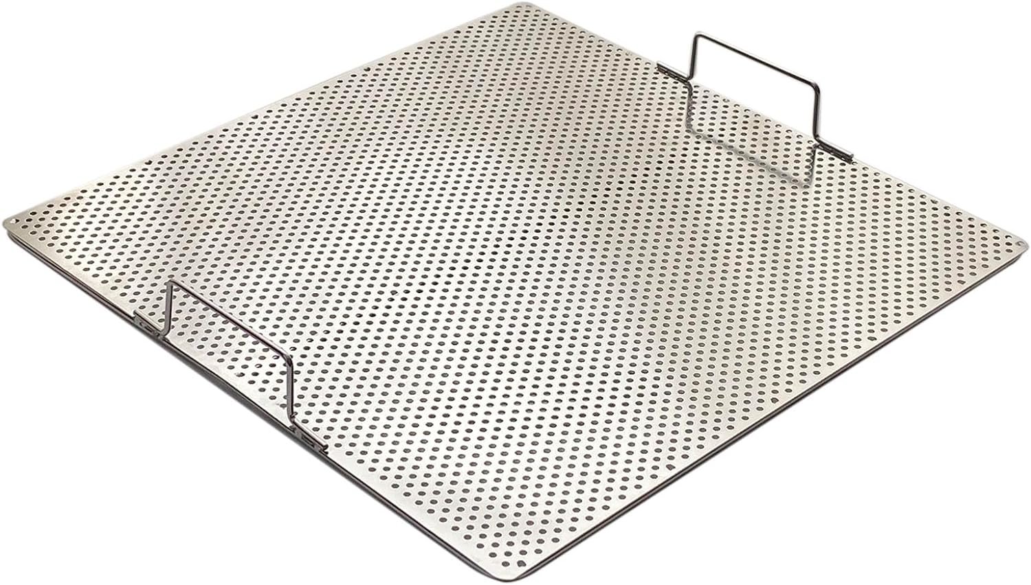 Sunrise Stainless Steel Fryer Screen with Handles (Solid Screen) (1, 17.5 x 17.5 x 2)