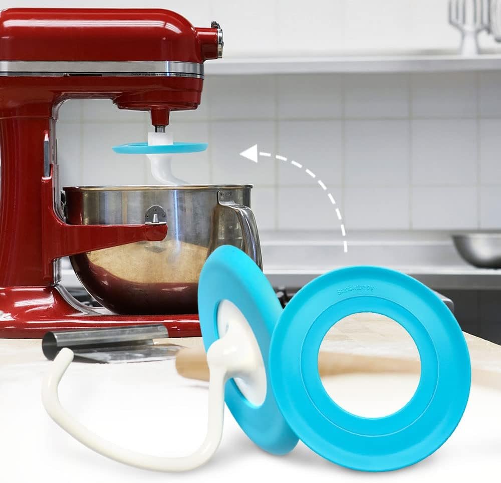 Sunsetbaby Dough Hook Shield for Kitchenaid Mixer, Keep The Mixer Clean, Fit All Type C Shape 3.74in/95mm Diameter Kitchenaid Stand Mixer Hooks (Blue) Sunsetbaby Dough Hook Shield for Kitchenaid Mixer, Keep The Mixer Clean, Fit All Type C Shape 3.74in/95mm Diameter Kitchenaid Stand Mixer Hooks (Blue)