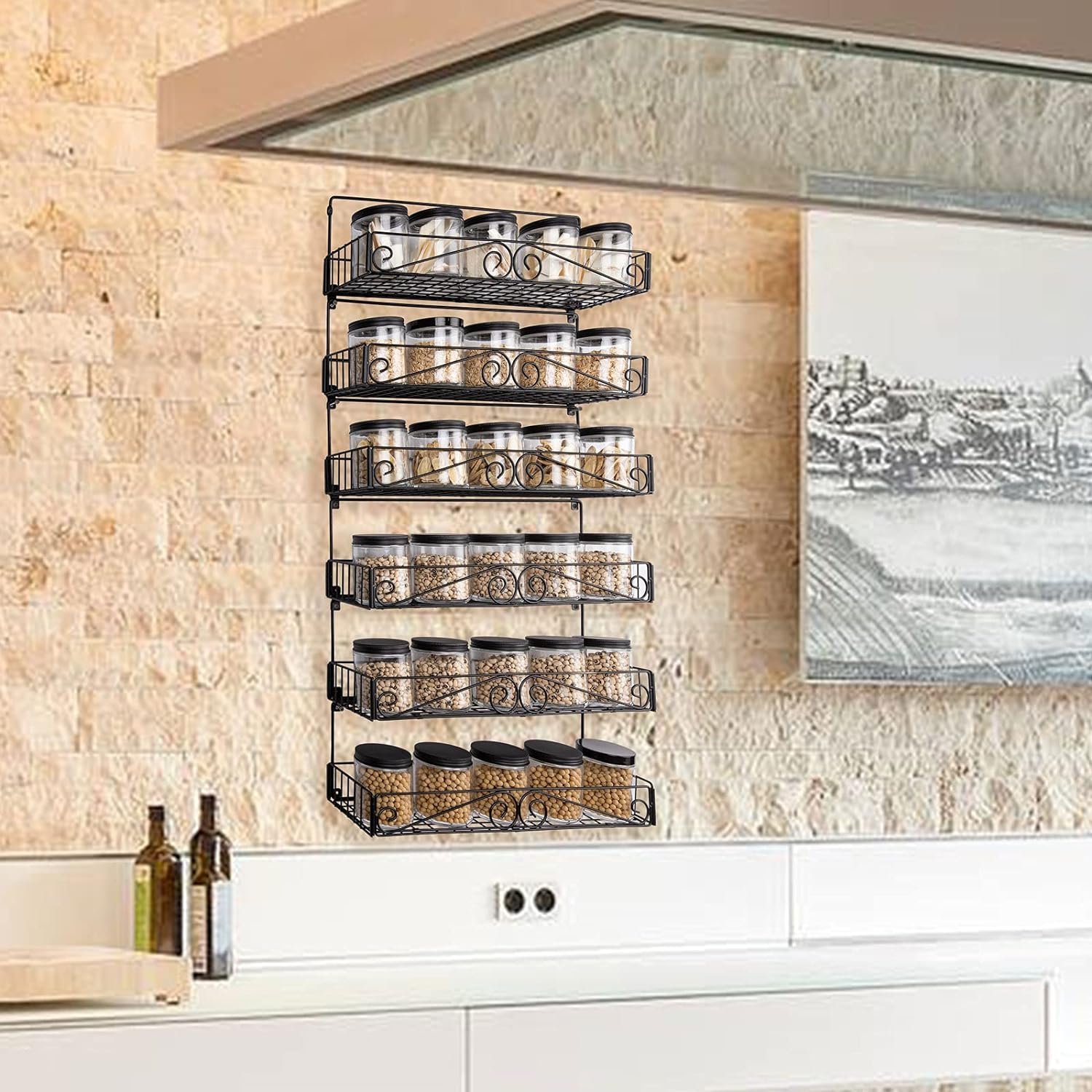 SWOMMOLY Wall Mount Spice Rack, 6 Pack Large-capacity Spice Racks, Stackable Foldable Spice Cans Organizer Shelf,Silver SWOMMOLY Wall Mount Spice Rack, 6 Pack Large-capacity Spice Racks, Stackable Foldable Spice Cans Organizer Shelf,Silver