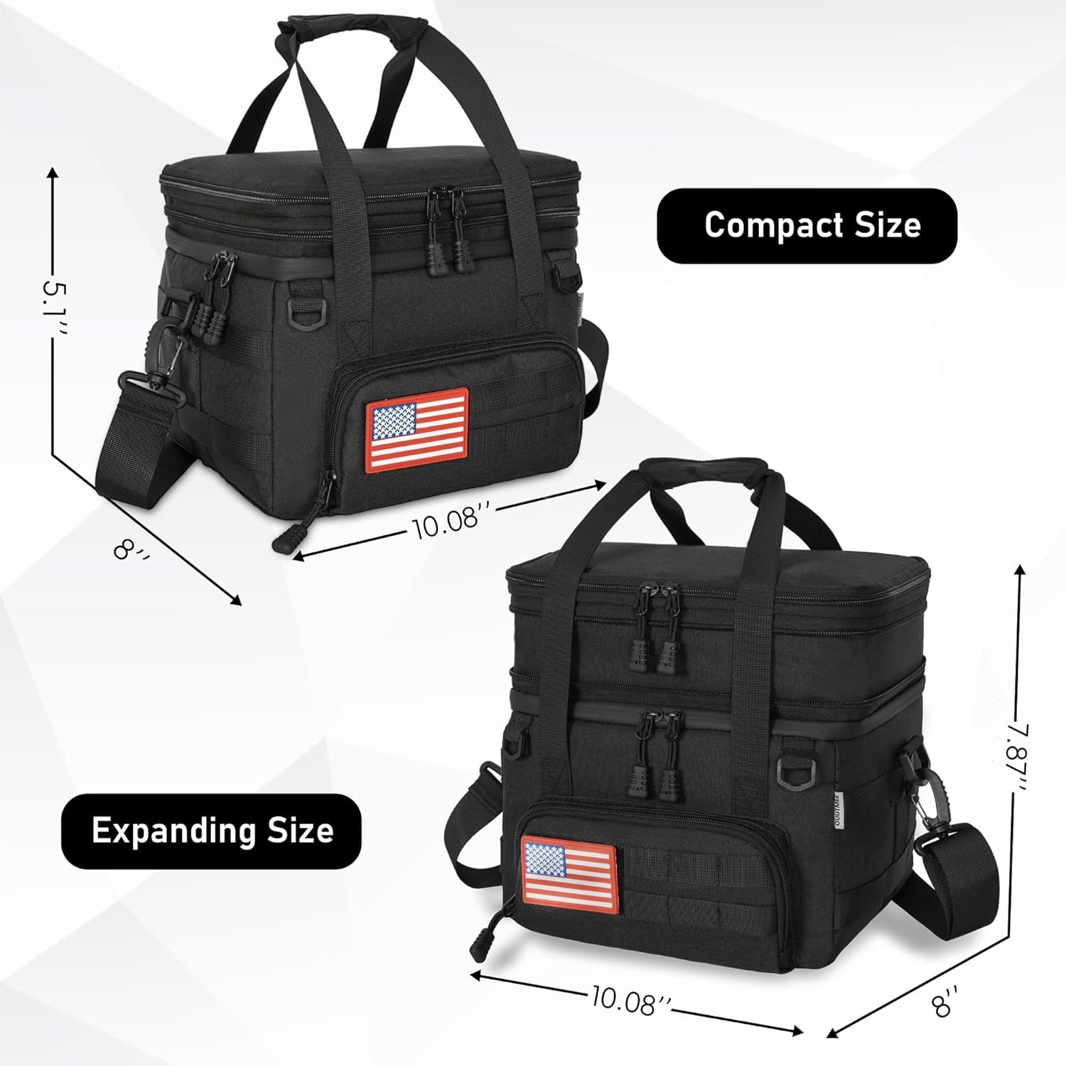 Tactical Lunch Box for Men, Durable Insulated Tactical Lunch Bag with Shoulder Strap for Picnic, Camping, Work