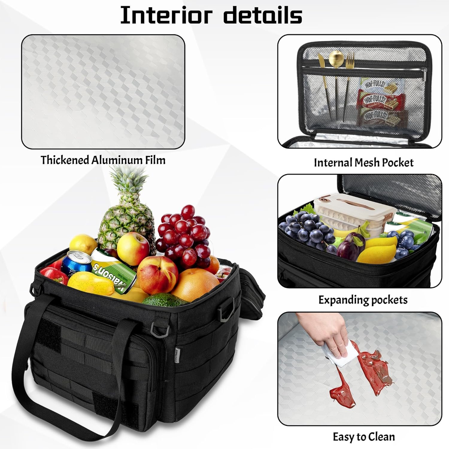 Tactical Lunch Box for Men, Durable Insulated Tactical Lunch Bag with Shoulder Strap for Picnic, Camping, Work