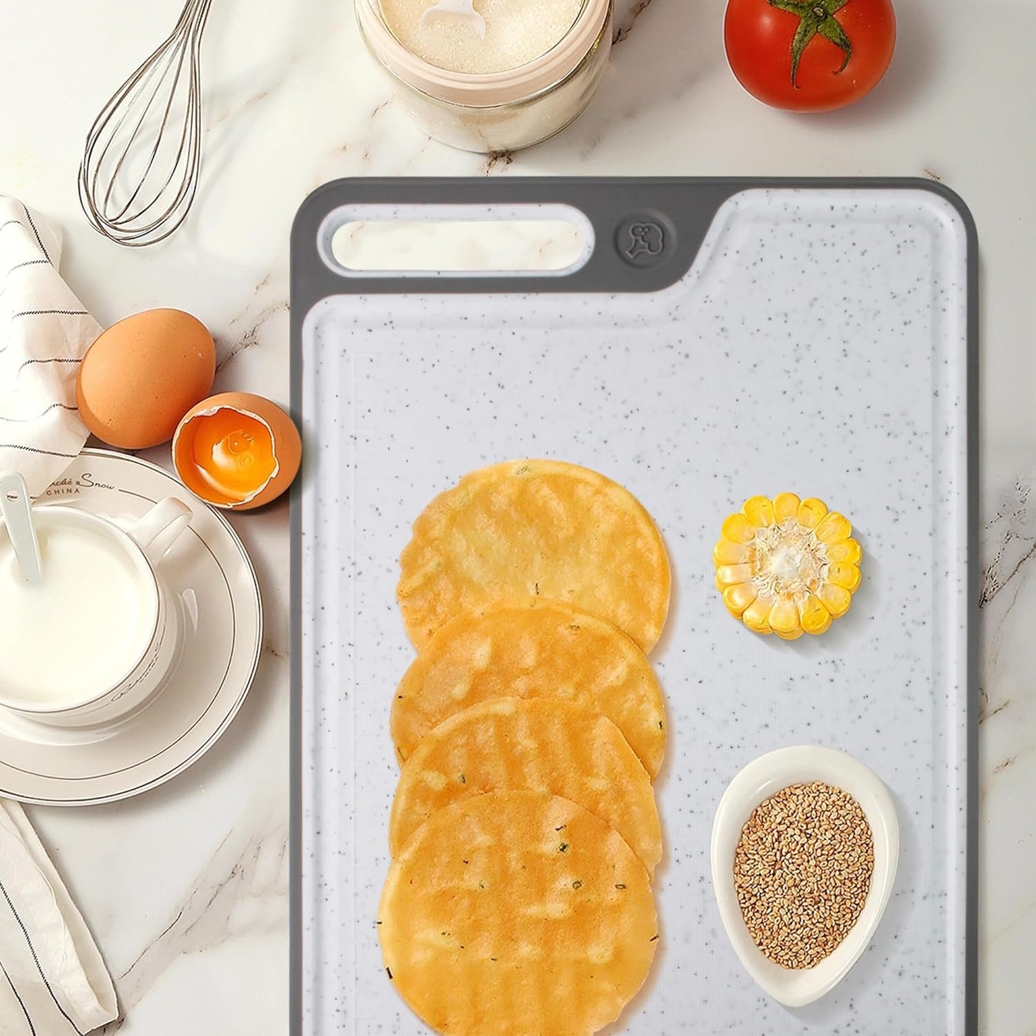 Tagliere Kitchen Cutting Board Set, BPA-Free Kitchen Plastic Cutting Board 2-Piece Set with Easy-Grip Handles and Non-Slip Bottom for Cutting Fruits, Vegetables, Fish and Meat (Marble Green) Tagliere Kitchen Cutting Board Set, BPA-Free Kitchen Plastic Cutting Board 2-Piece Set with Easy-Grip Handles and Non-Slip Bottom for Cutting Fruits, Vegetables, Fish and Meat (Marble Green)