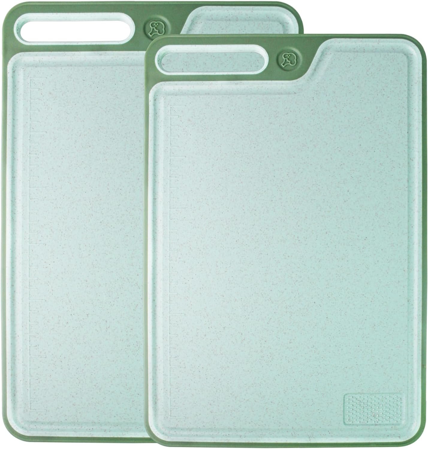 Tagliere Kitchen Cutting Board Set, BPA-Free Kitchen Plastic Cutting Board 2-Piece Set with Easy-Grip Handles and Non-Slip Bottom for Cutting Fruits, Vegetables, Fish and Meat (Marble Green) Tagliere Kitchen Cutting Board Set, BPA-Free Kitchen Plastic Cutting Board 2-Piece Set with Easy-Grip Handles and Non-Slip Bottom for Cutting Fruits, Vegetables, Fish and Meat (Marble Green)