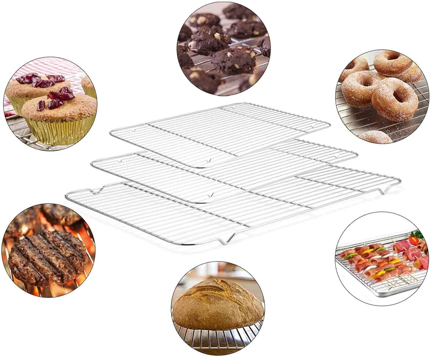 TeamFar Baking Sheet with Rack Set, Stainless Steel Cookie Sheet Baking Pans with Cooling Rack, Non Toxic  Healthy, Rust Free  Heavy Duty, Mirror Finish  Easy Clean, Dishwasher Safe - 6 Pieces TeamFar Baking Sheet with Rack Set, Stainless Steel Cookie Sheet Baking Pans with Cooling Rack, Non Toxic  Healthy, Rust Free  Heavy Duty, Mirror Finish  Easy Clean, Dishwasher Safe - 6 Pieces